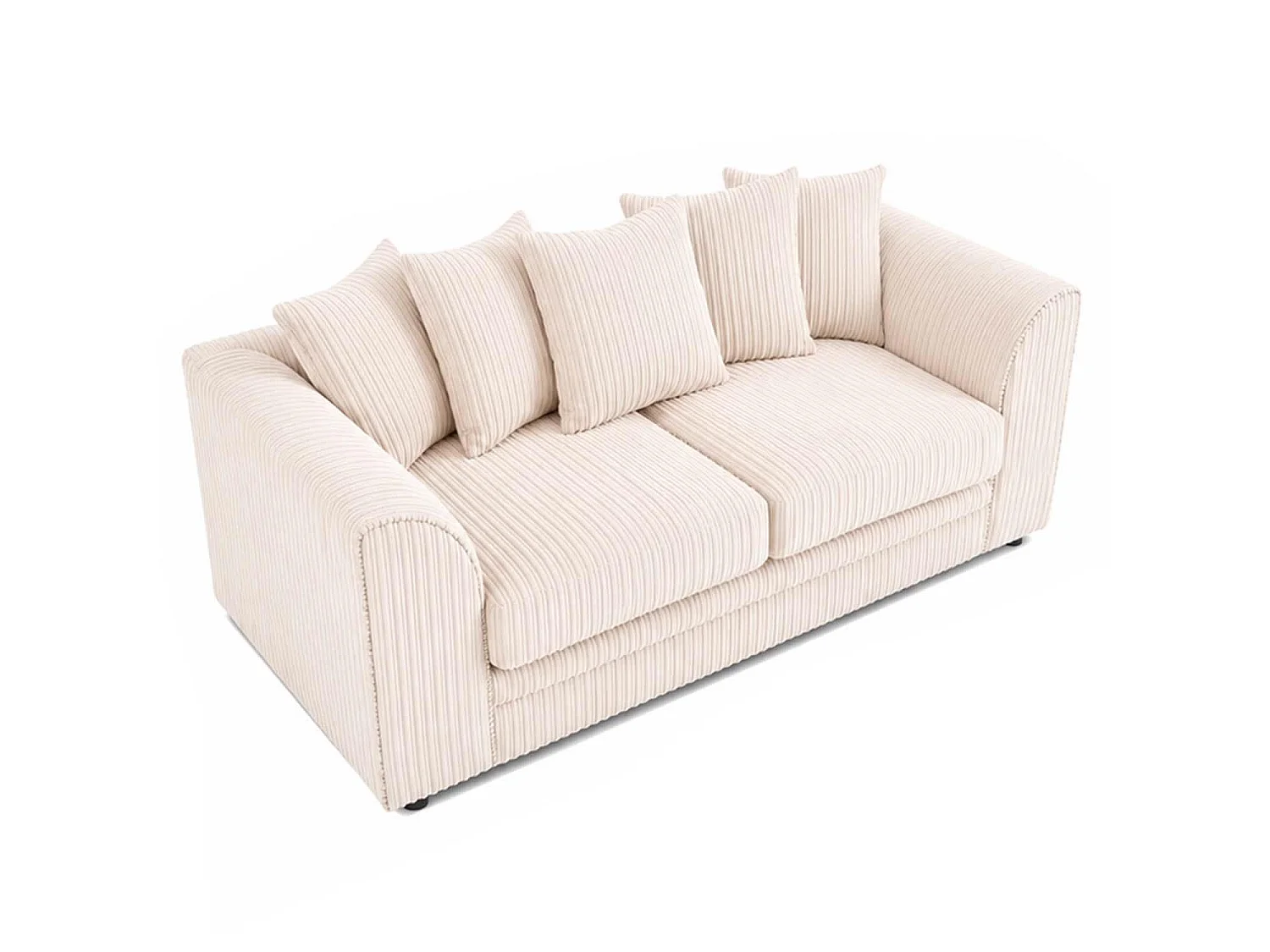 Luxor 3 Seater Sofa Scatter Back Fabric Jumbo Cord Cream
