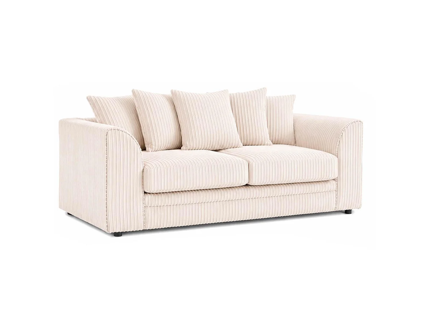 Luxor 3 Seater Sofa Scatter Back Fabric Jumbo Cord Cream