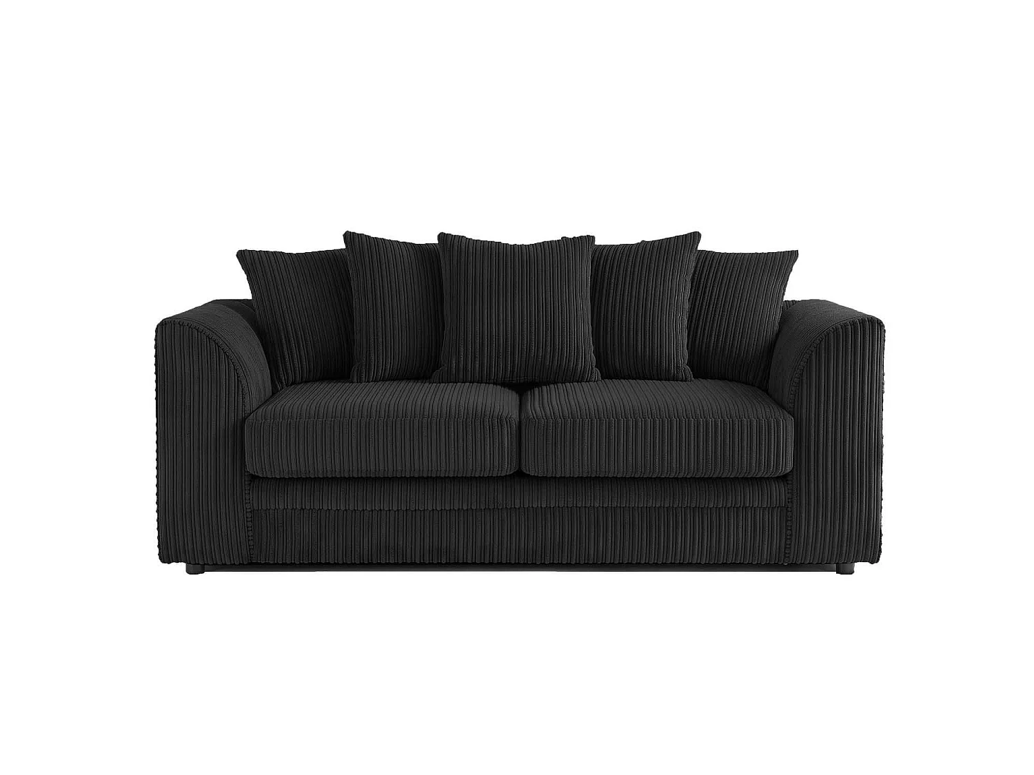 Luxor 3 Seater Sofa Scatter Back Fabric Jumbo Cord Black