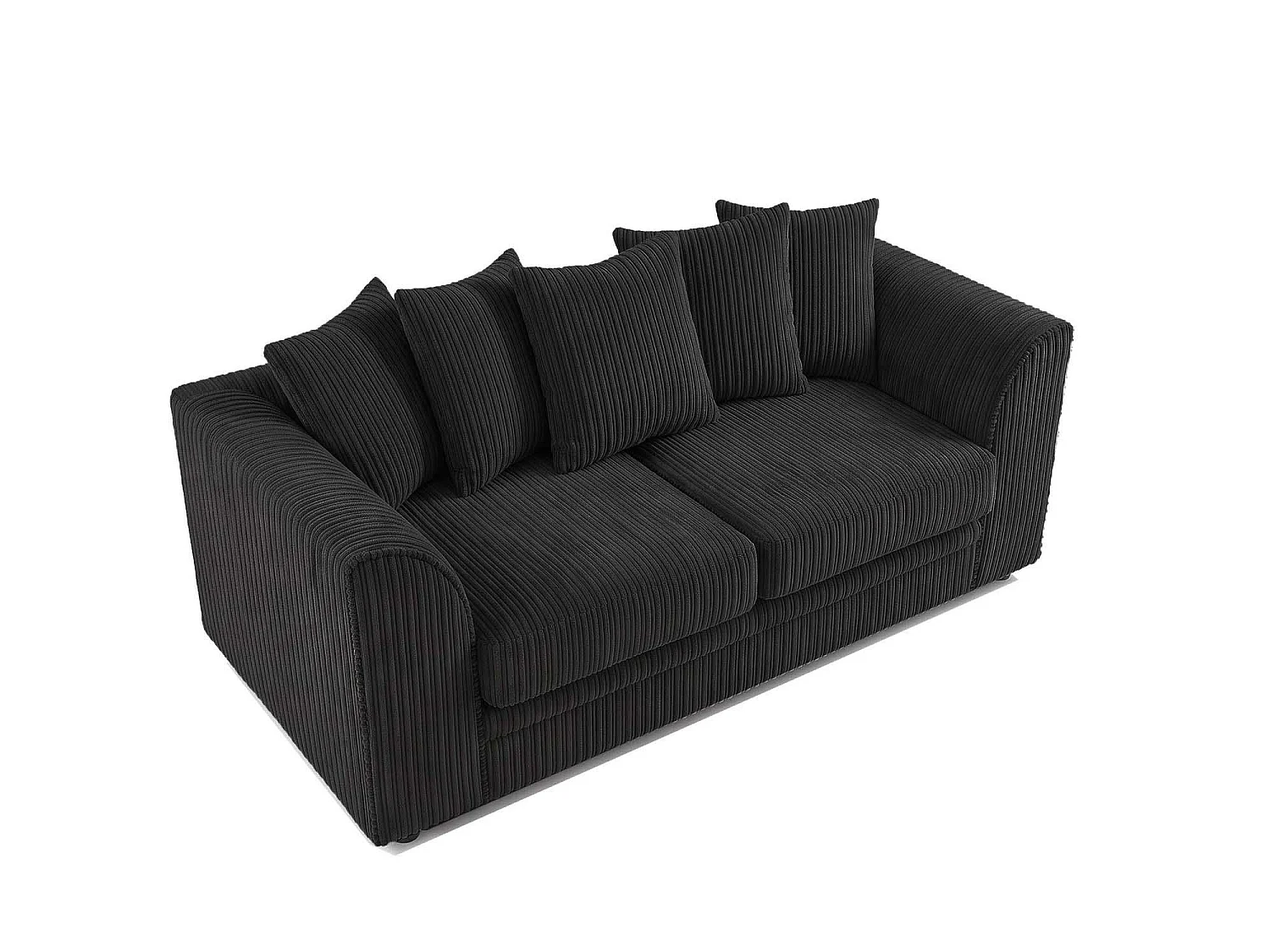 Luxor 3 Seater Sofa Scatter Back Fabric Jumbo Cord Black