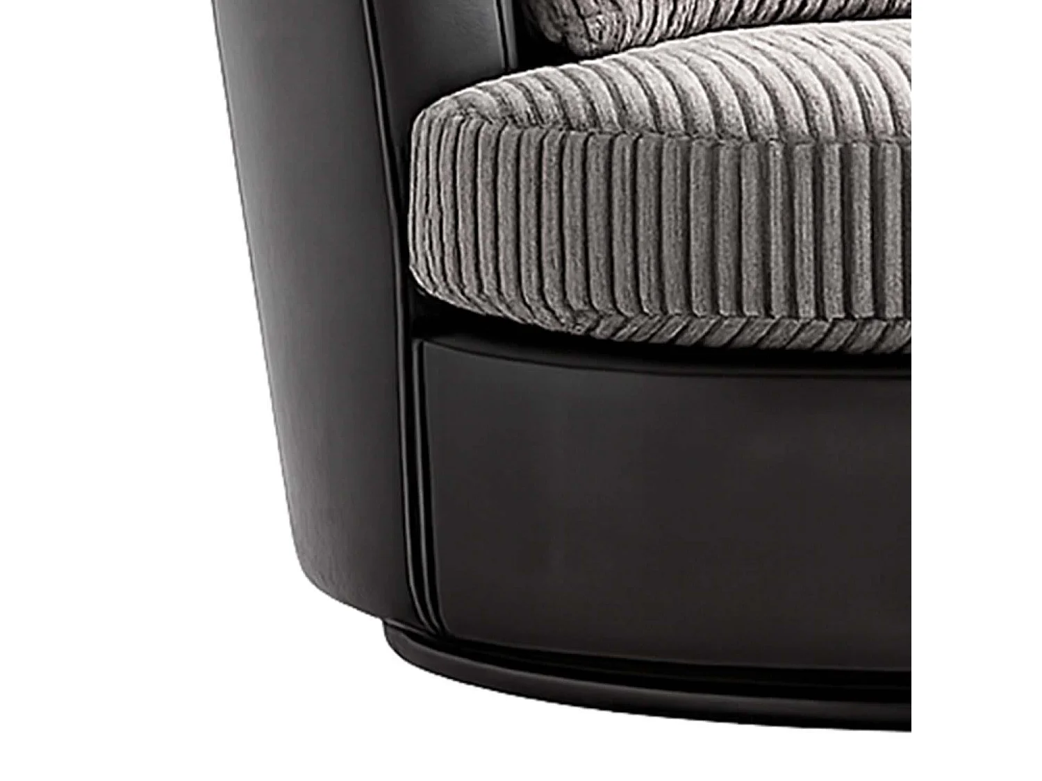 Luxor Black and Grey Cord Single Seater Rotating Swivel Chair