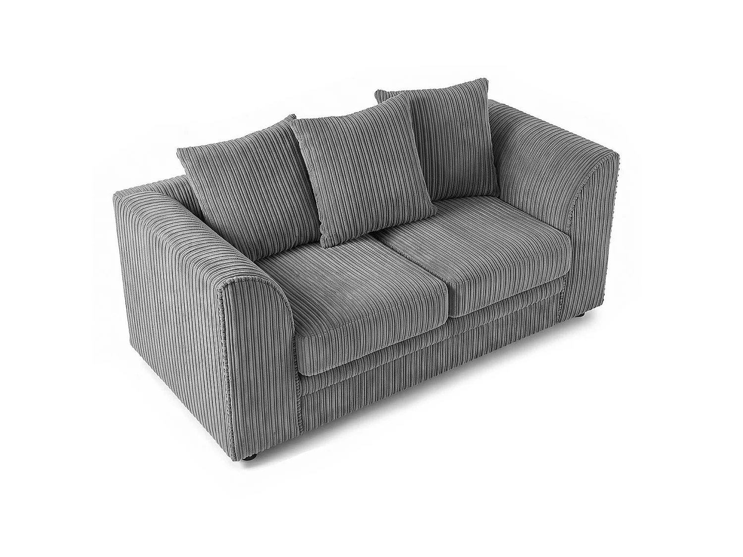 Luxor 2 Seater Sofa Scatter Back Fabric Jumbo Cord Grey