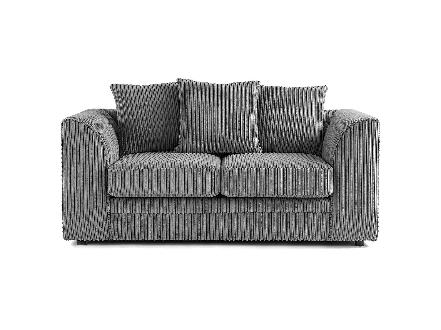 Luxor 2 Seater Sofa Scatter Back Fabric Jumbo Cord Grey