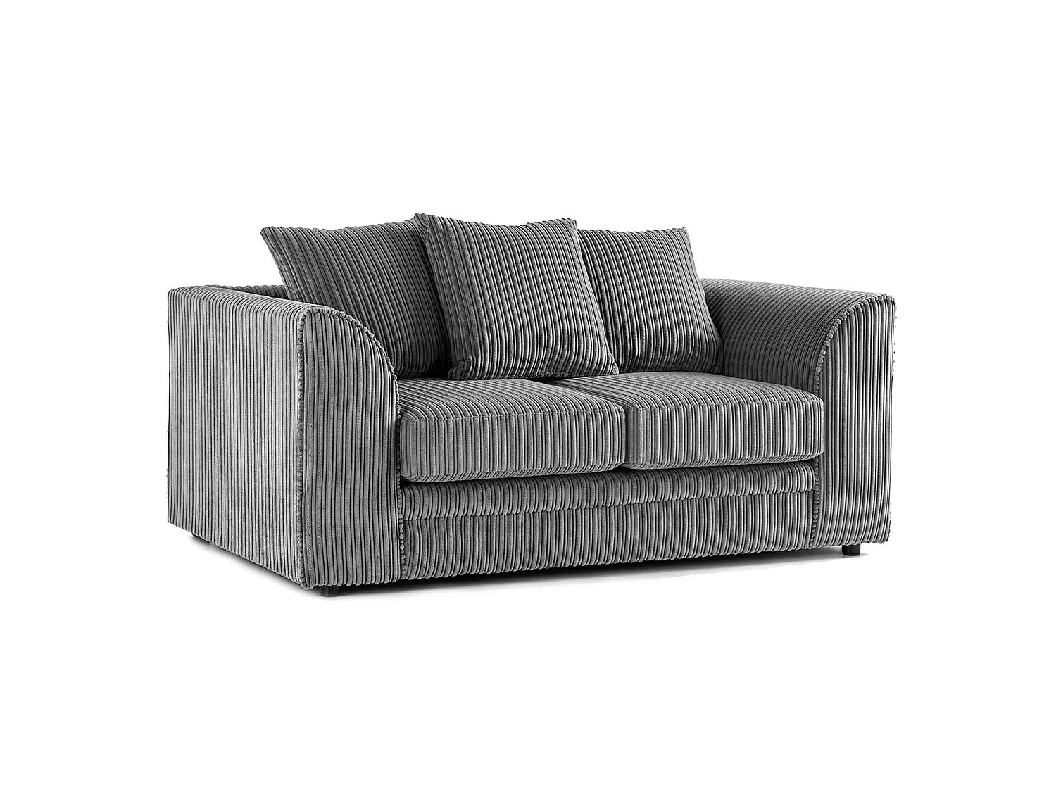 Luxor 2 Seater Sofa Scatter Back Fabric Jumbo Cord Grey