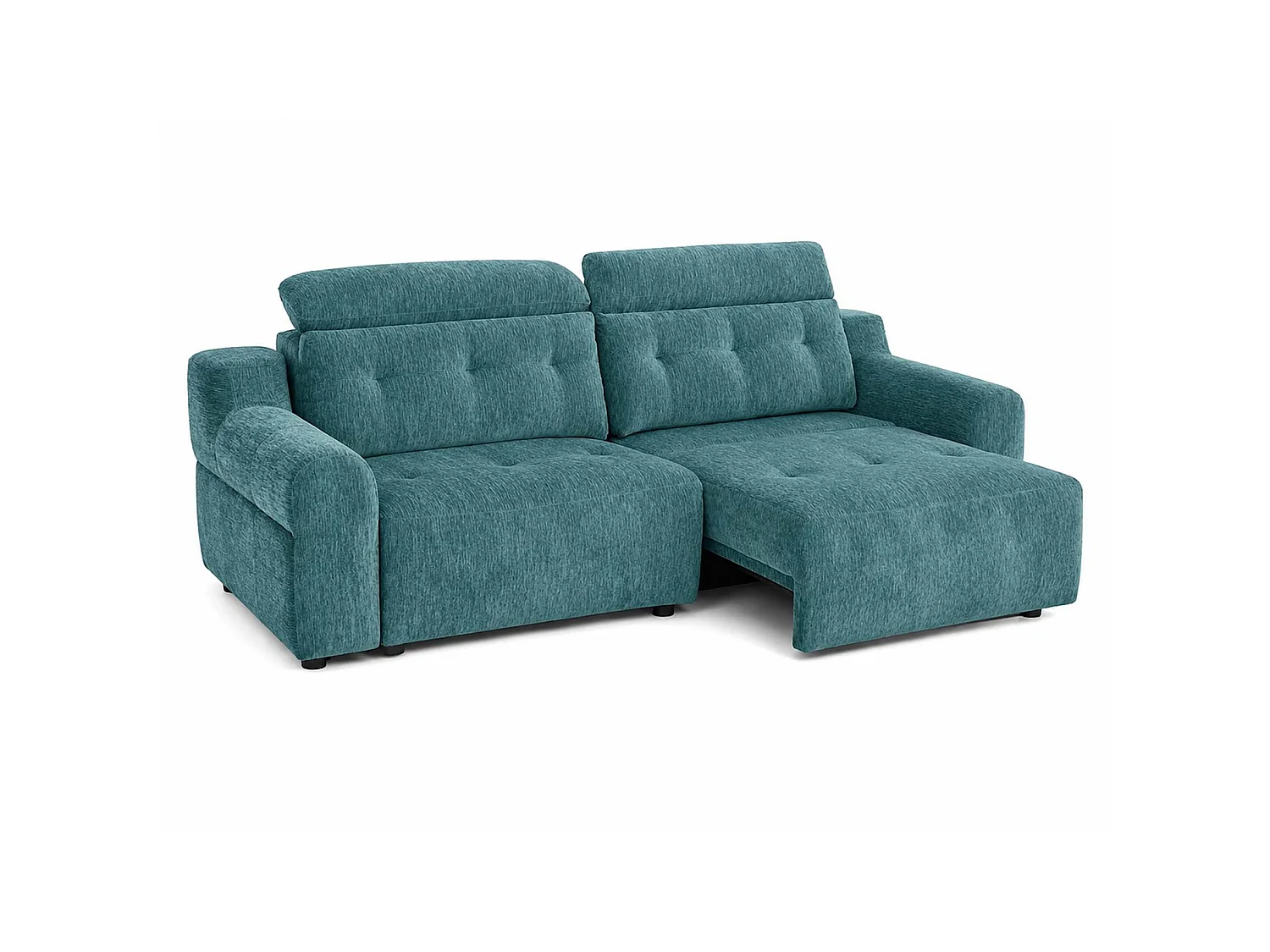 Harrington Teal Electric Sofa Bed Chenille Adjustable Headrests