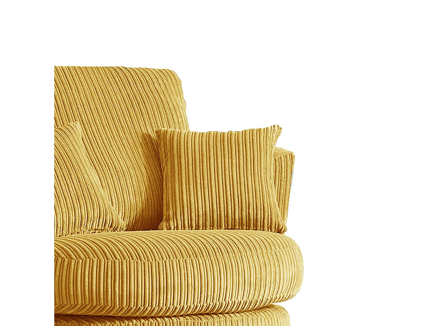 Luxor Mustard Cord Single Seater Rotating Swivel Chair Living Room