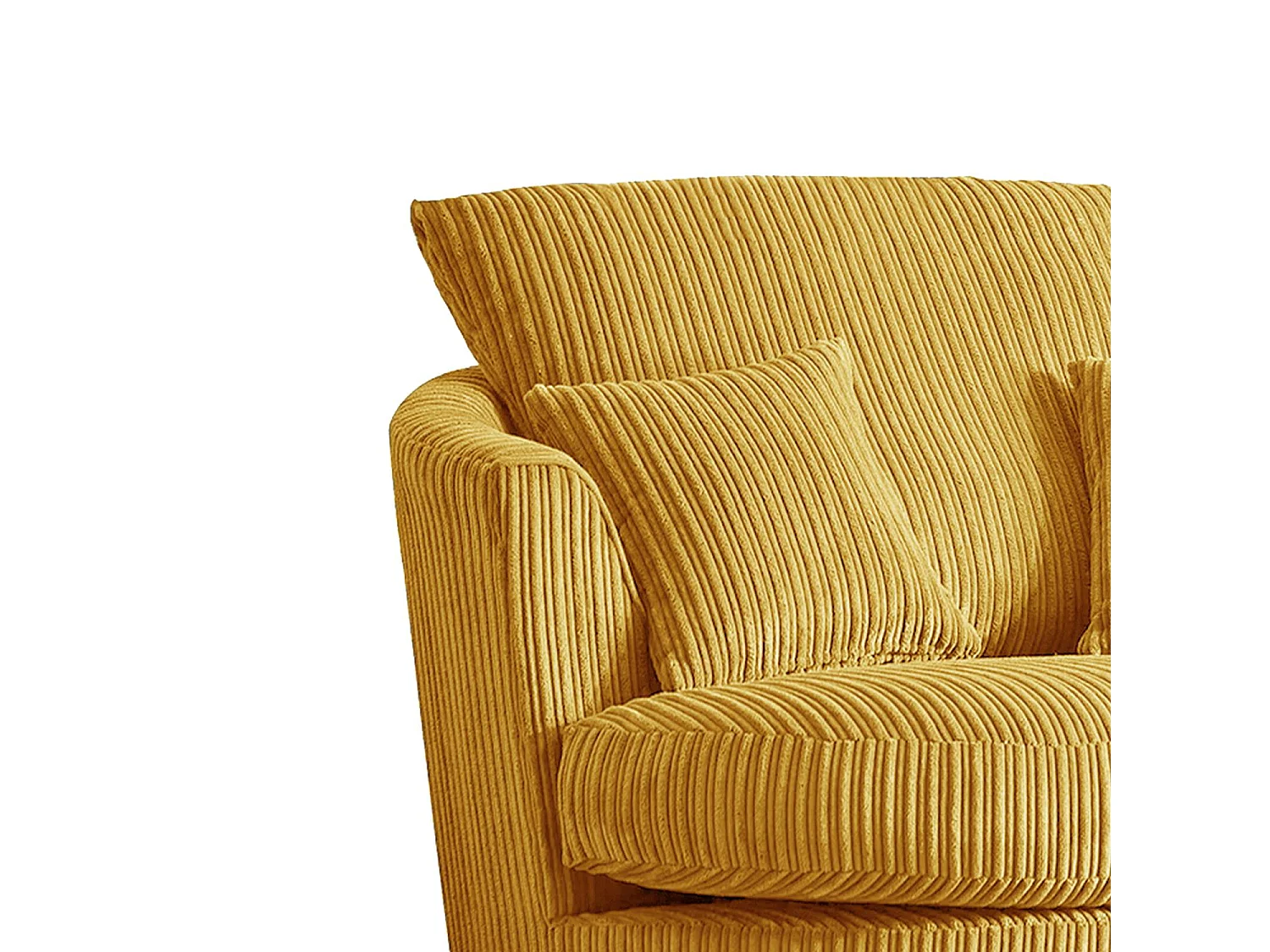Luxor Mustard Cord Single Seater Rotating Swivel Chair Living Room