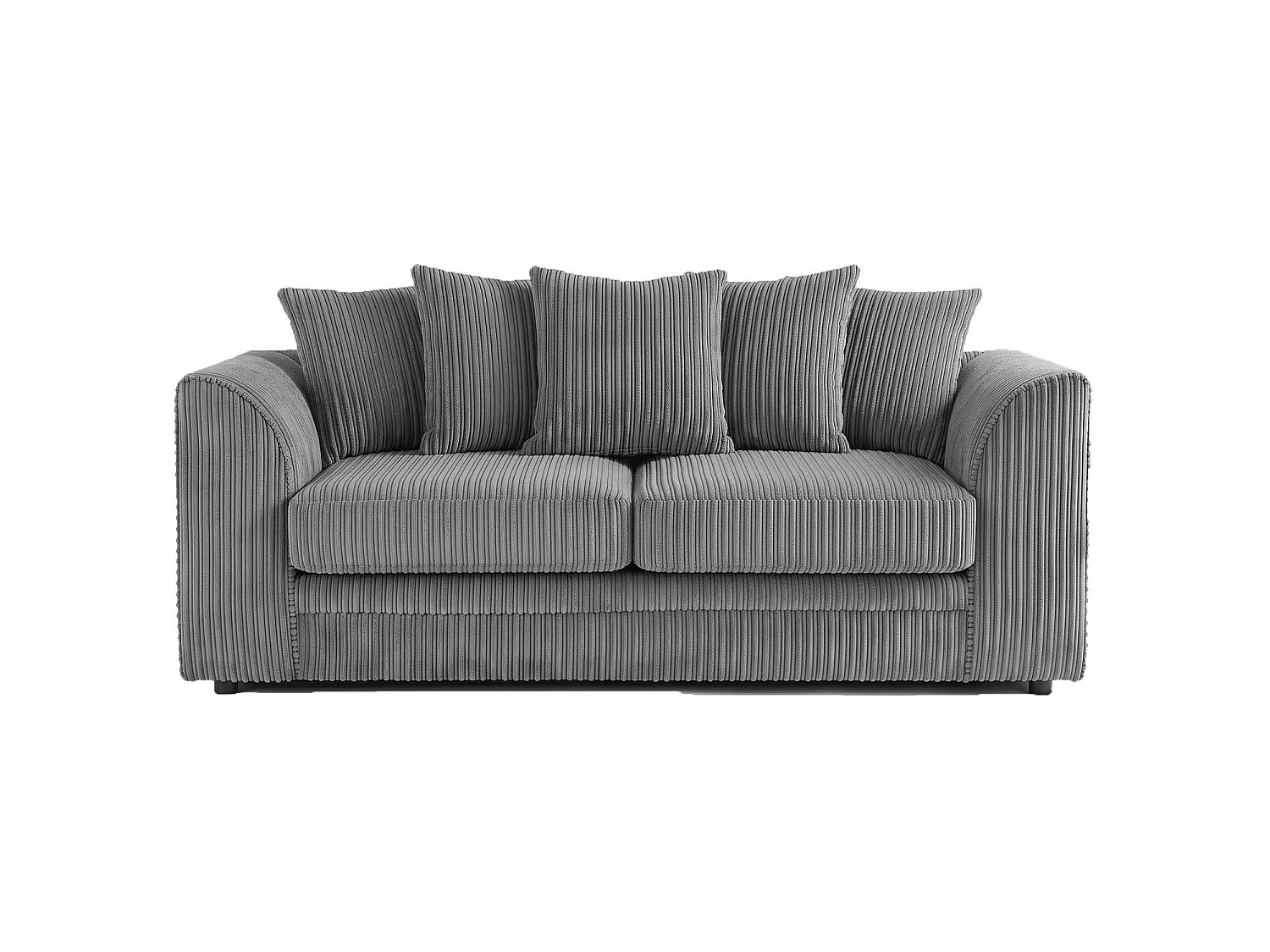 Luxor 3 Seater Sofa Scatter Back Fabric Jumbo Cord Grey
