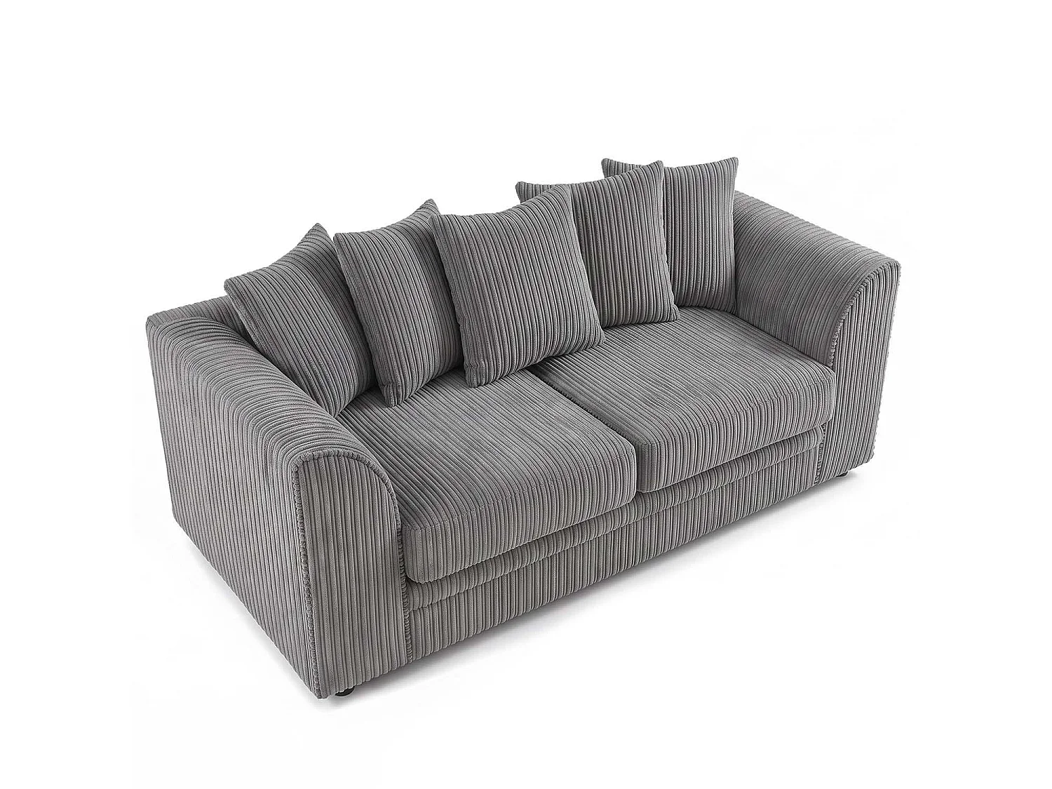 Luxor 3 Seater Sofa Scatter Back Fabric Jumbo Cord Grey