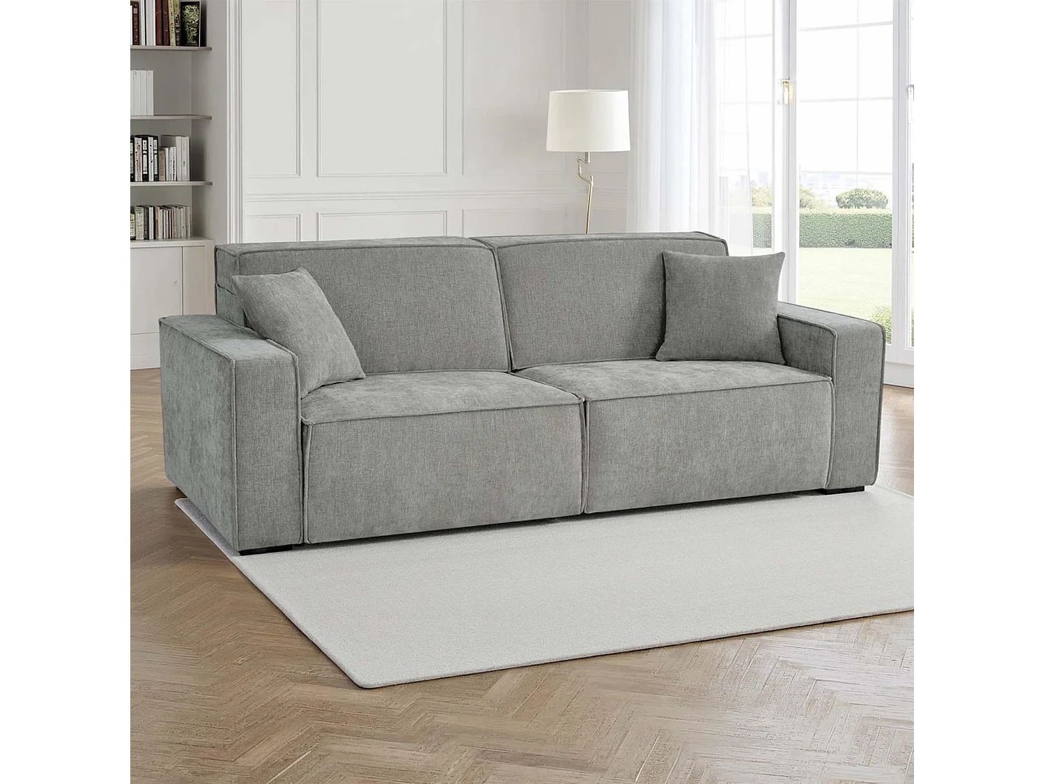 Huxley Grey 3 Seater Electric Sofa Bed with Power Extension