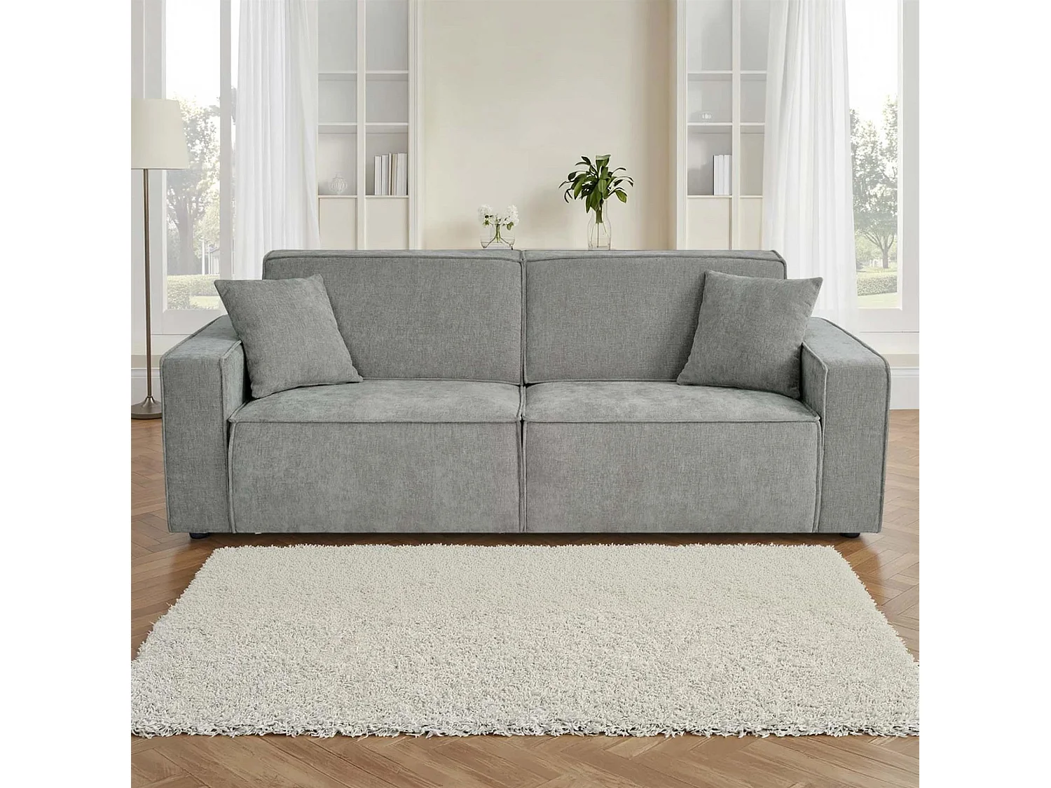 Huxley Grey 3 Seater Electric Sofa Bed with Power Extension