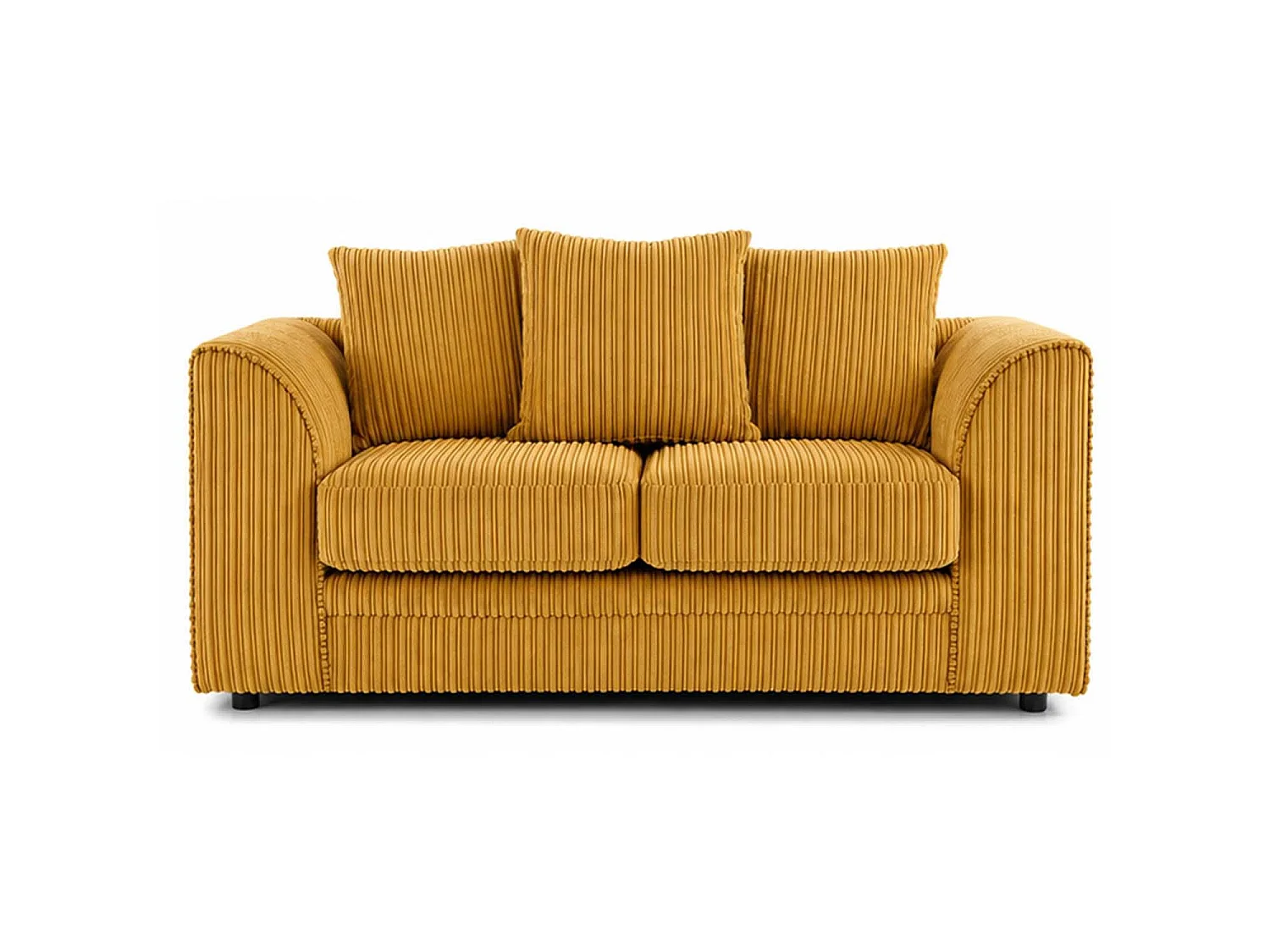 Luxor 2 Seater Sofa Scatter Back Fabric Jumbo Cord Mustard