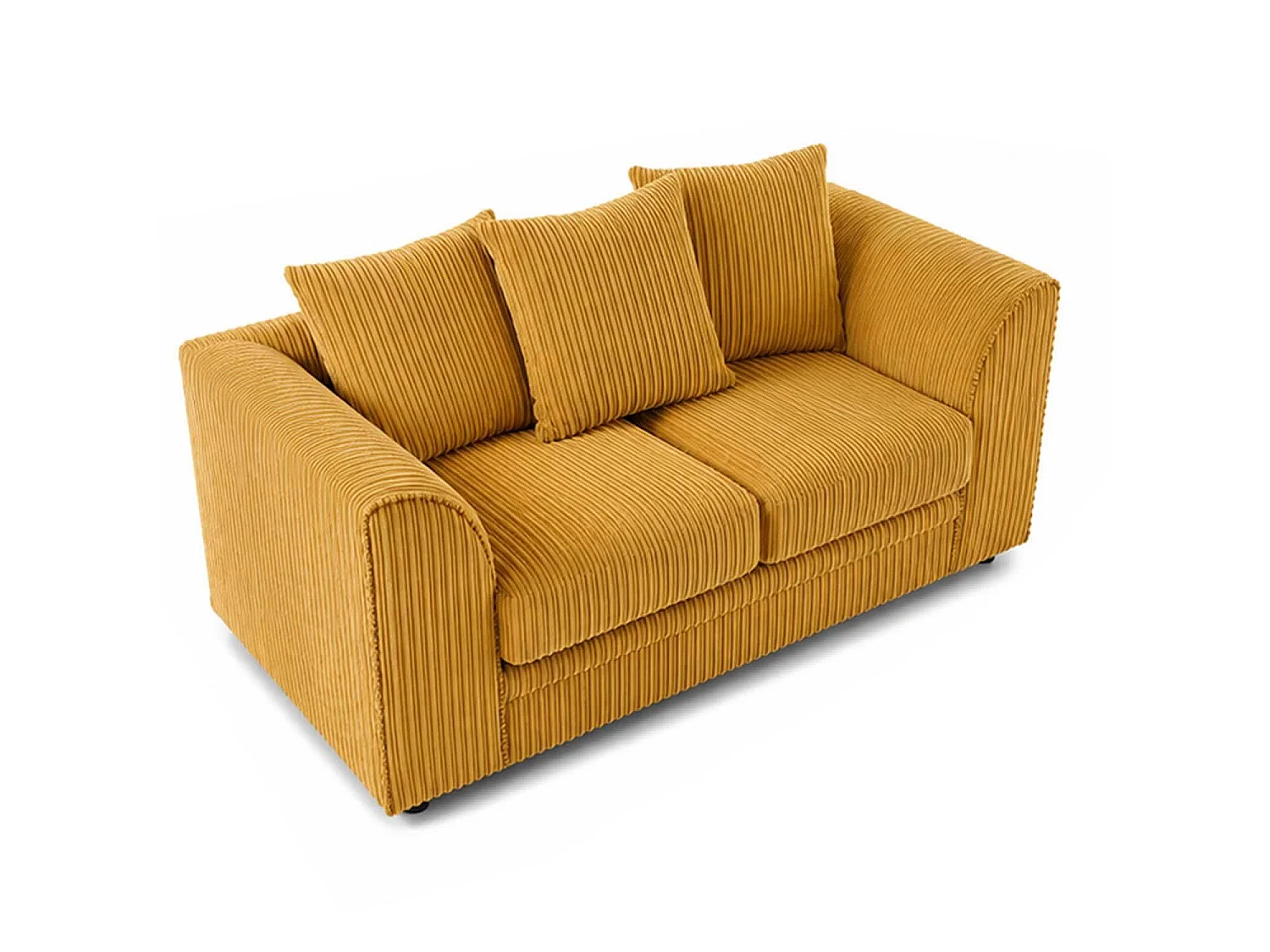 Luxor 2 Seater Sofa Scatter Back Fabric Jumbo Cord Mustard