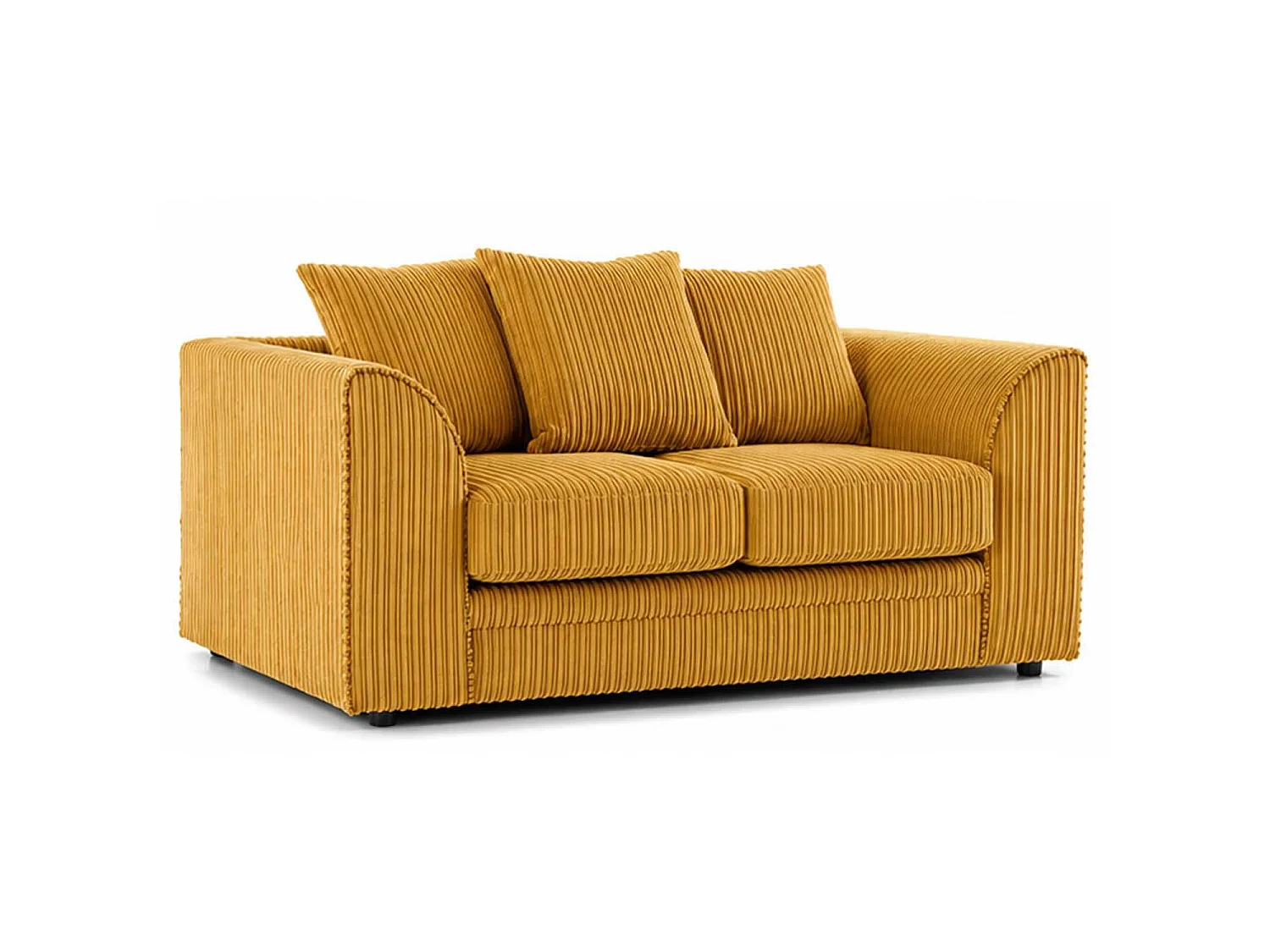 Luxor 2 Seater Sofa Scatter Back Fabric Jumbo Cord Mustard