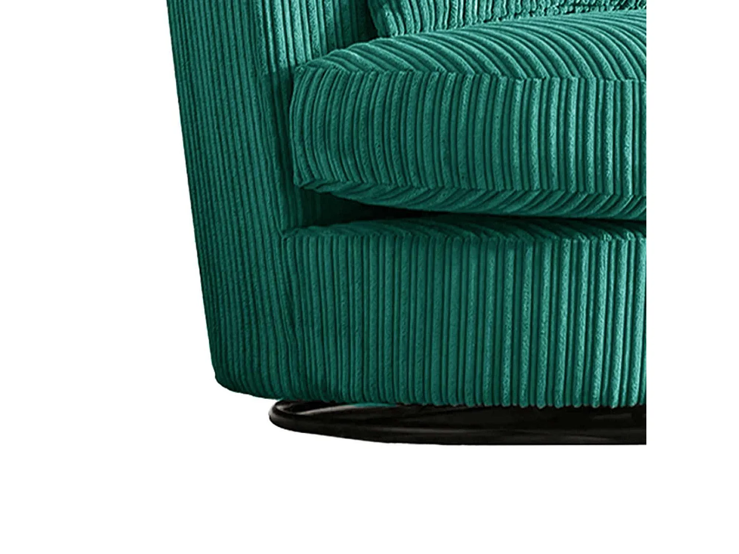 Luxor Teal Cord Single Seater Rotating Swivel Chair Living Room