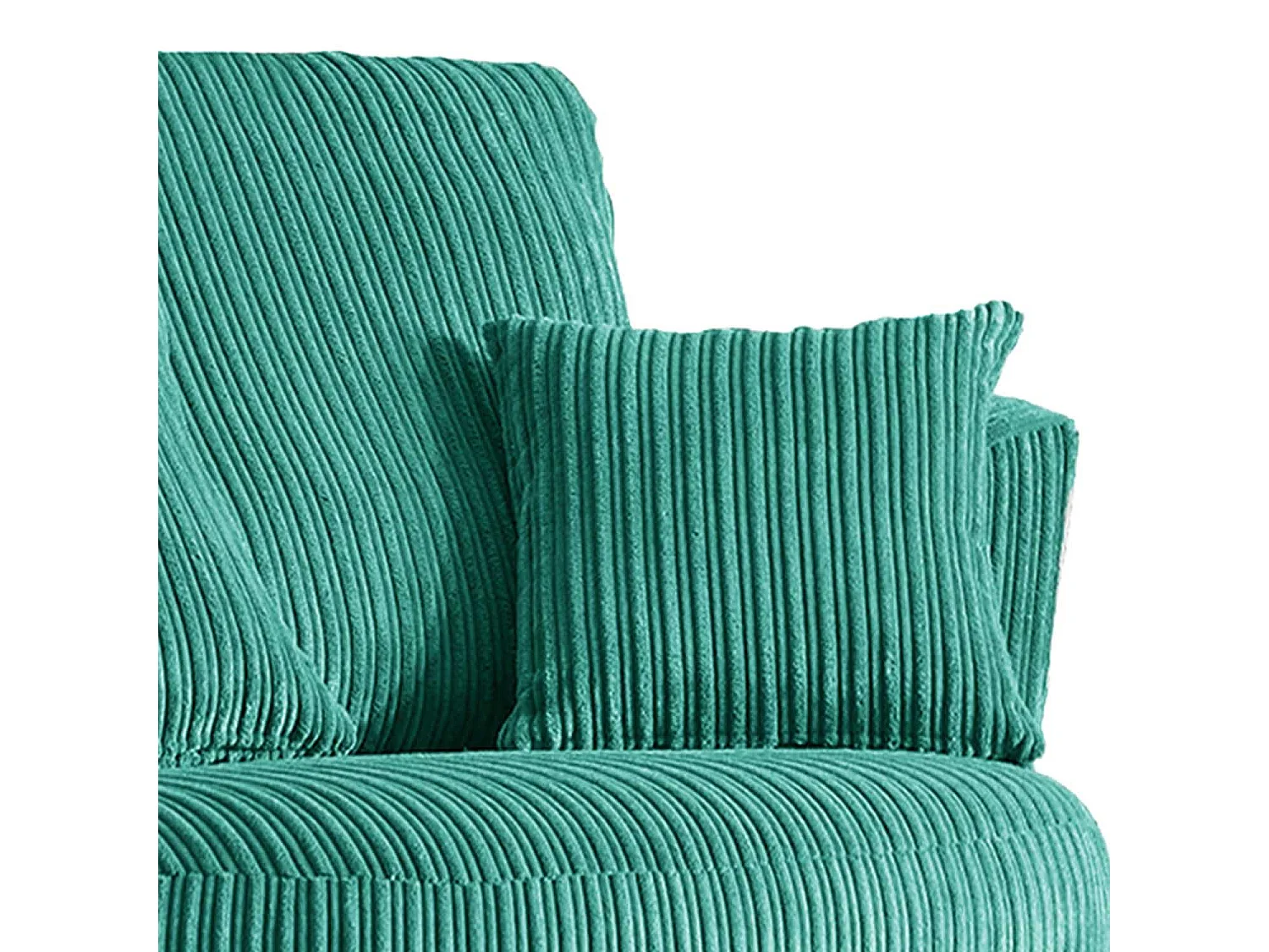 Luxor Teal Cord Single Seater Rotating Swivel Chair Living Room