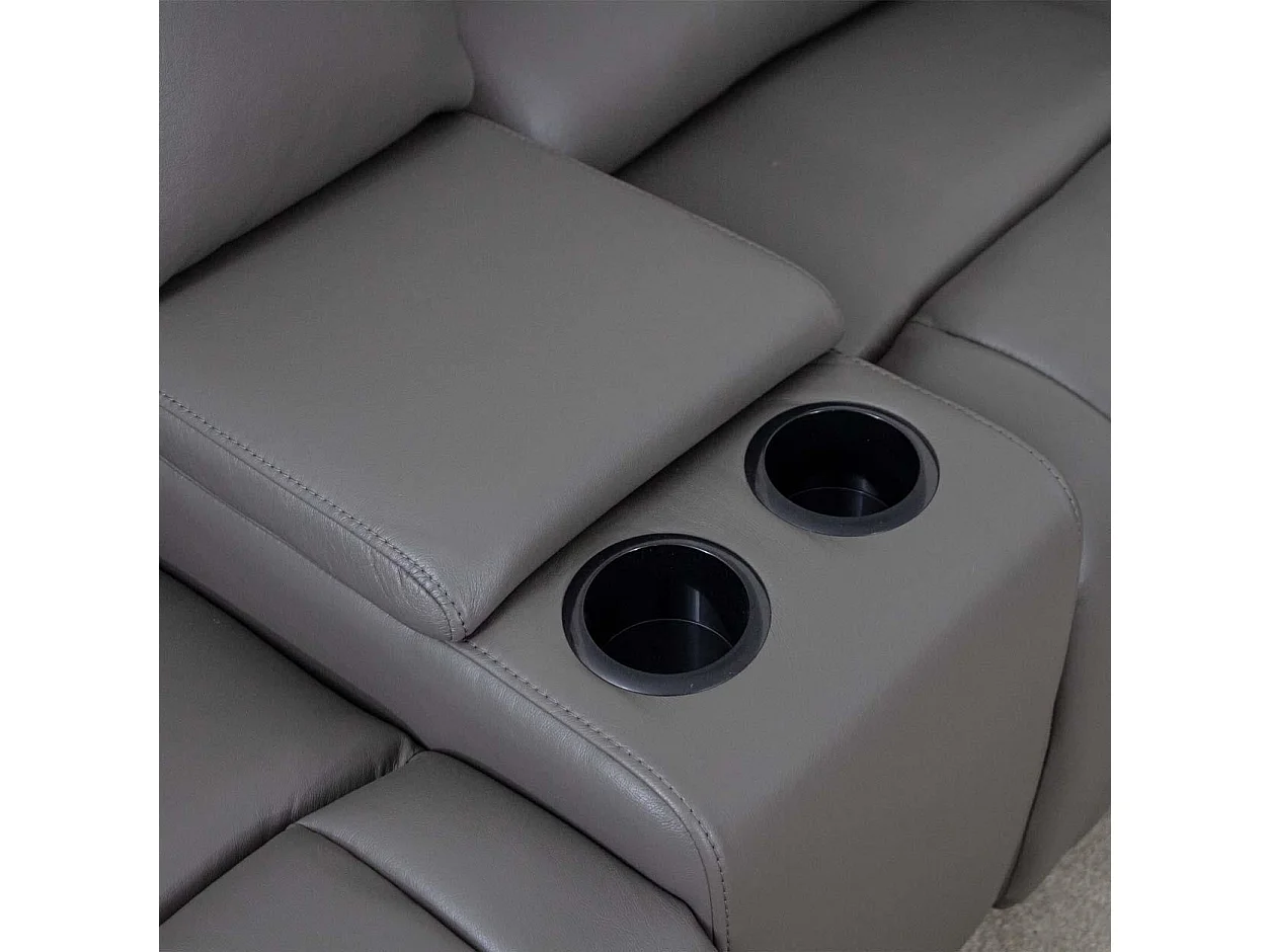 Oxbridge Grey 5 Seater Electric Recliner Corner Sofa LED USB Storage