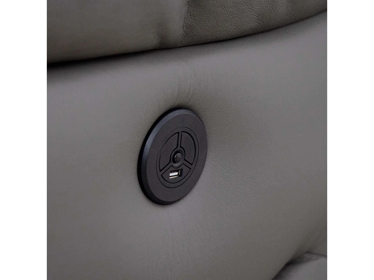 Oxbridge Grey 5 Seater Electric Recliner Corner Sofa LED USB Storage