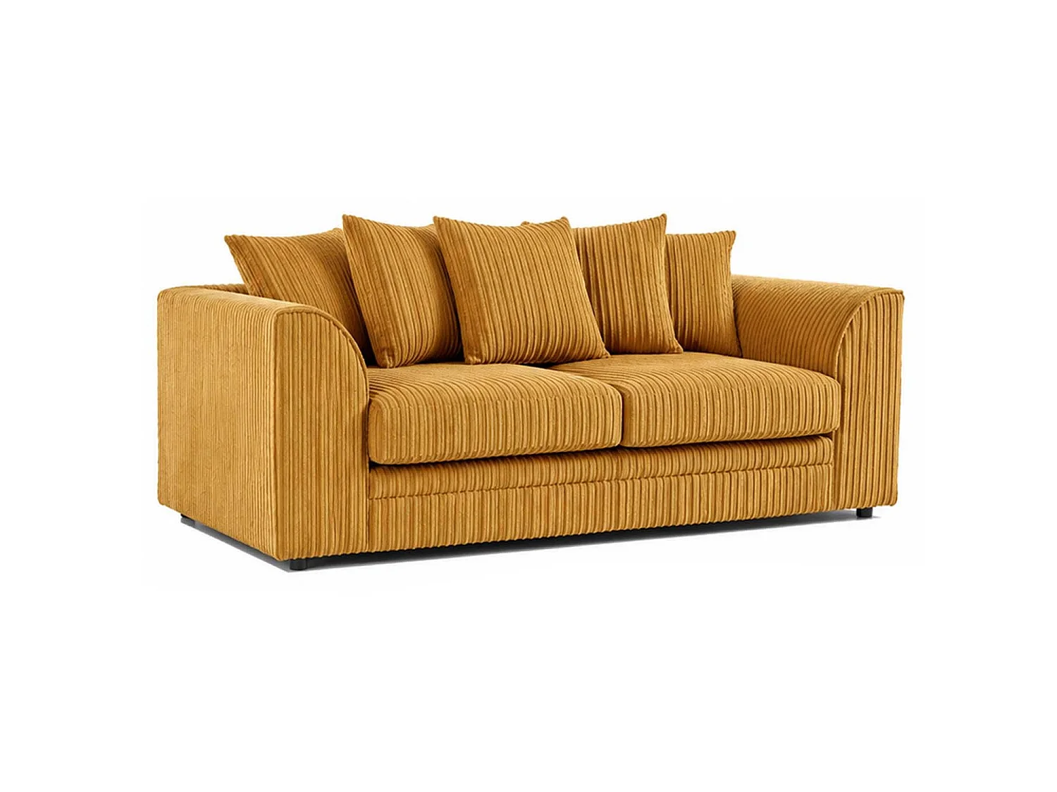 Luxor 3 Seater Sofa Scatter Back Fabric Jumbo Cord Mustard