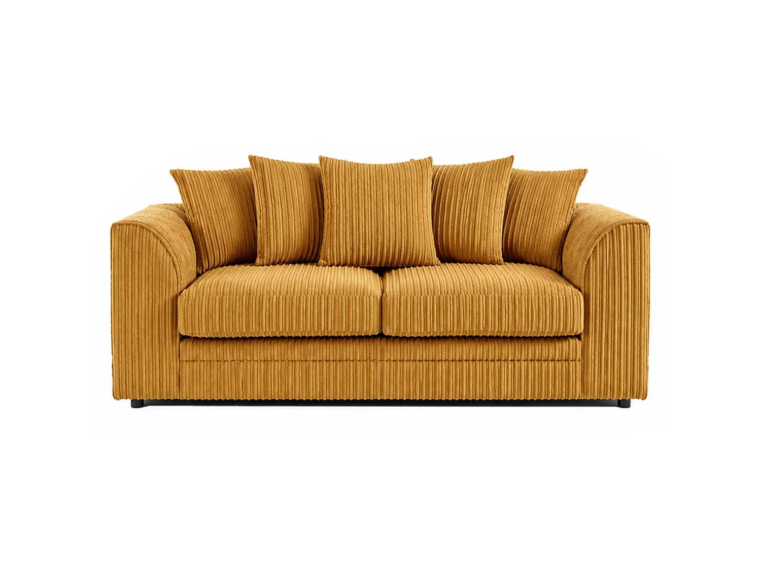 Luxor 3 Seater Sofa Scatter Back Fabric Jumbo Cord Mustard
