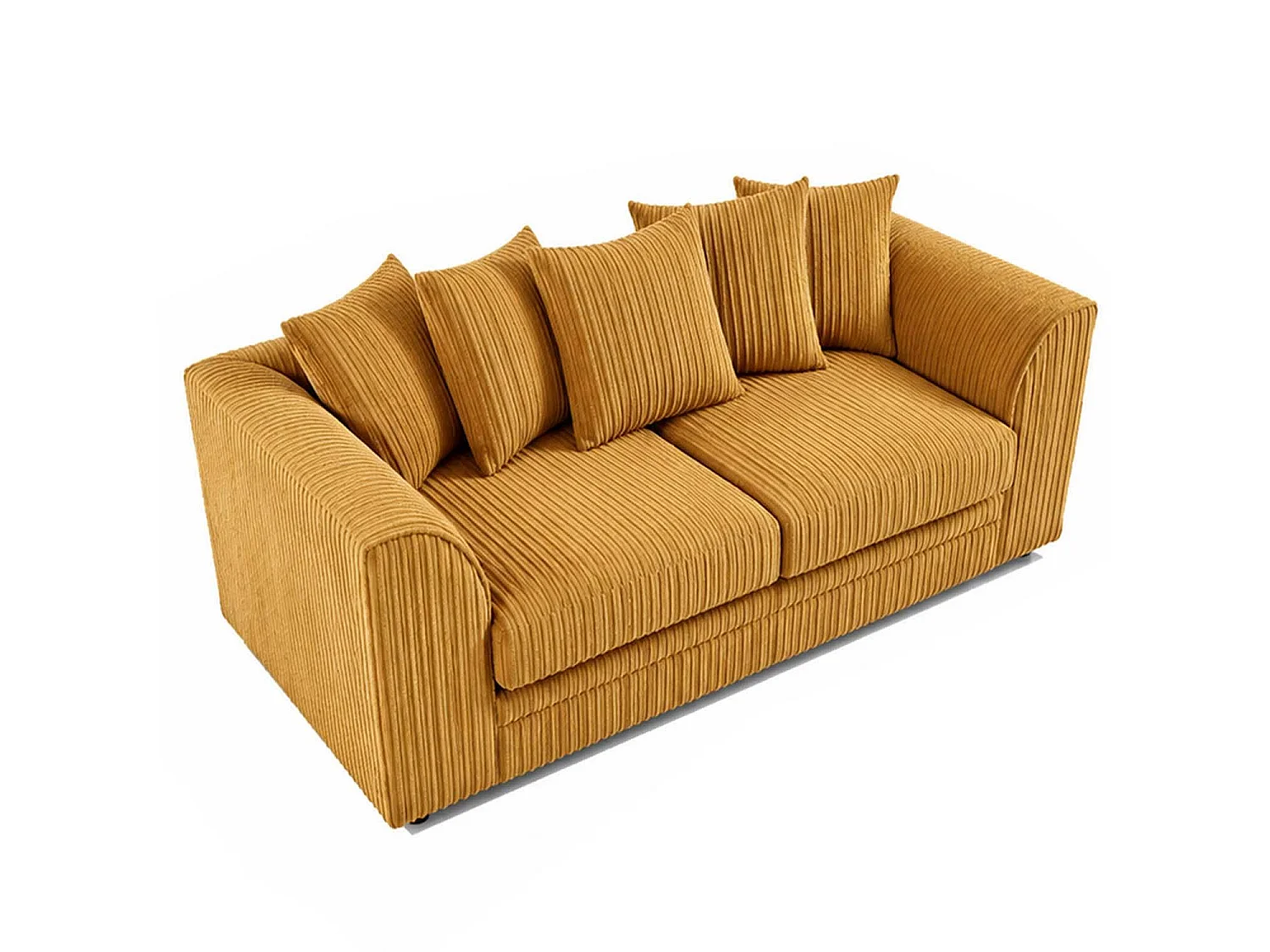 Luxor 3 Seater Sofa Scatter Back Fabric Jumbo Cord Mustard