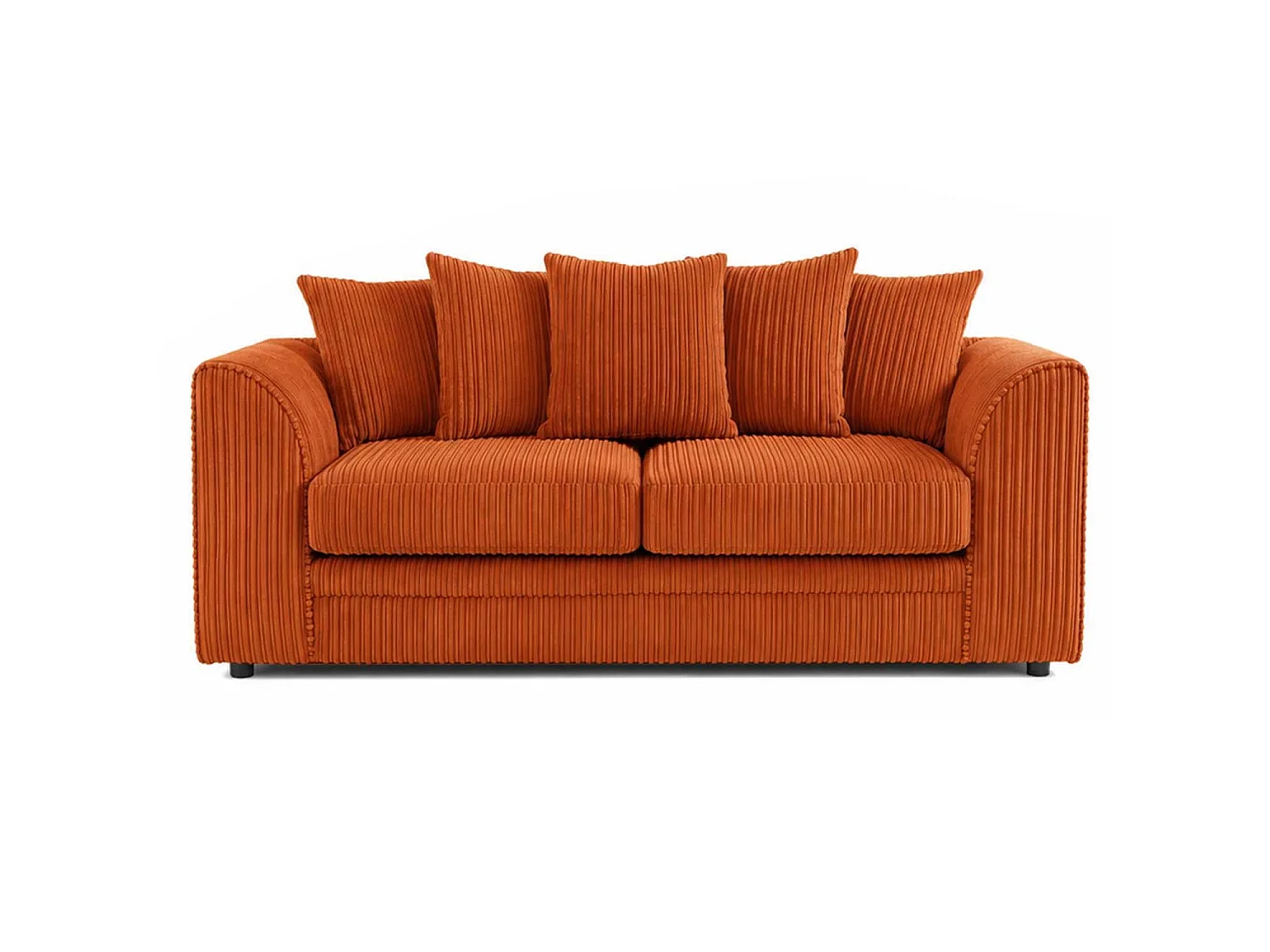 Luxor 3 Seater Sofa Scatter Back Fabric Jumbo Cord Orange