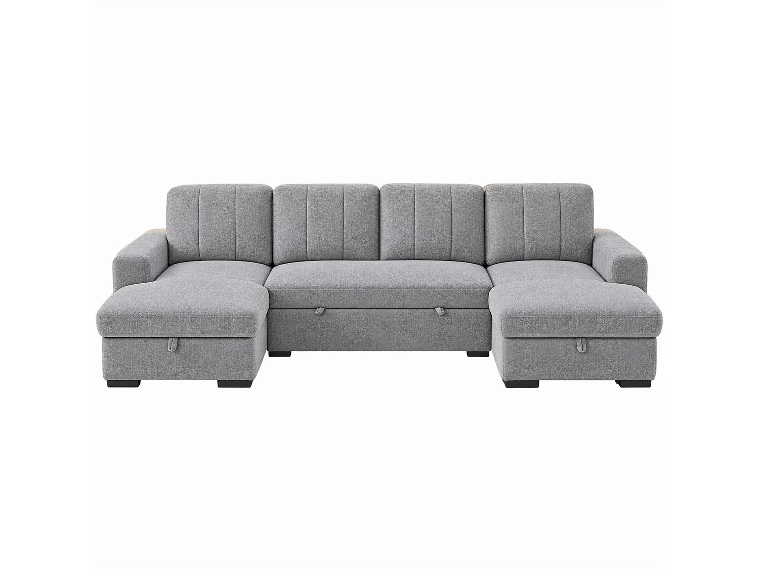 Comaro Grey U Shaped Sofa Bed 5 Seater with Twin Storage Chaises