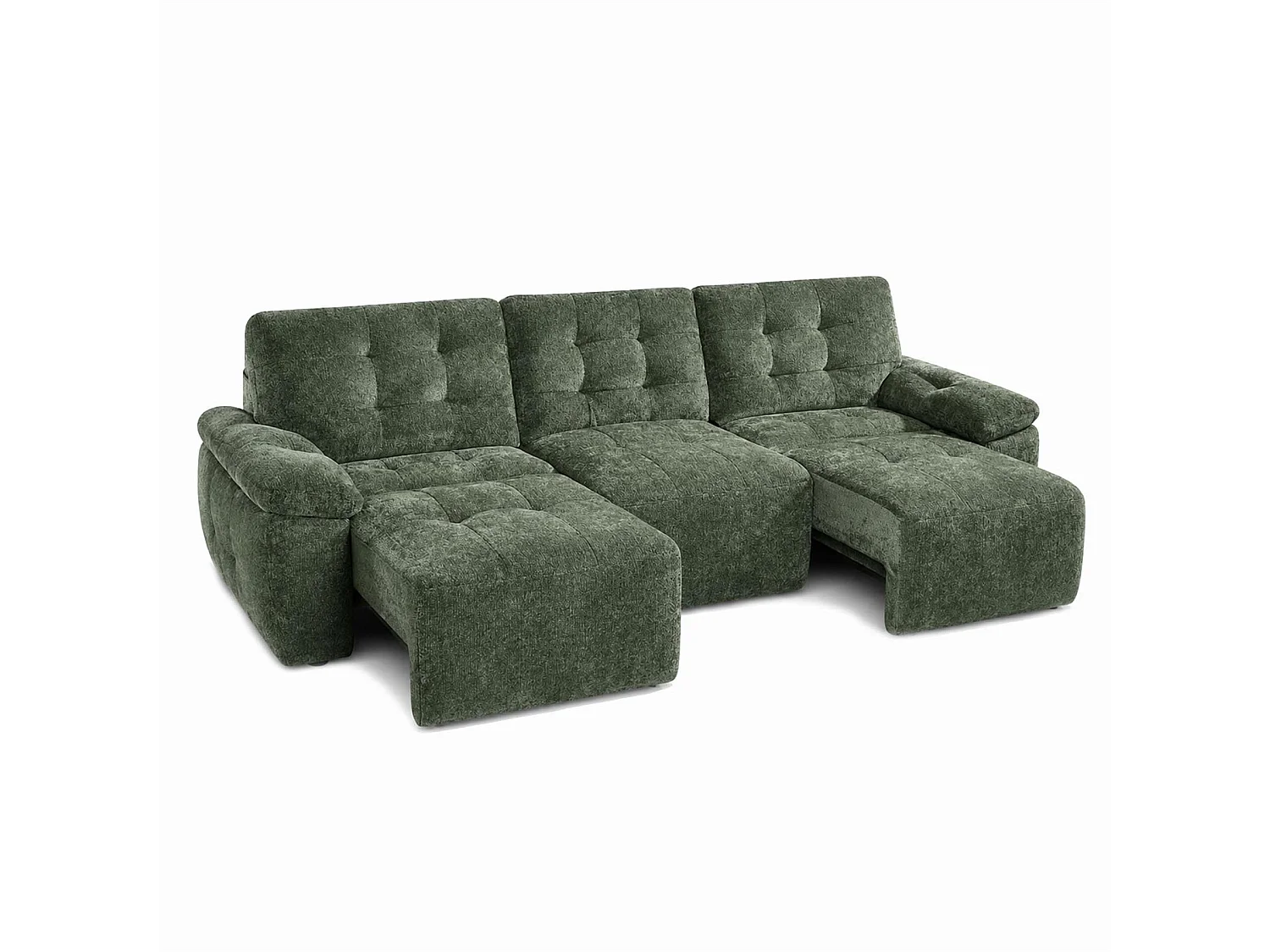 Drayton Green Electric Sofa Bed 3 Seater with Power Sliding Seats