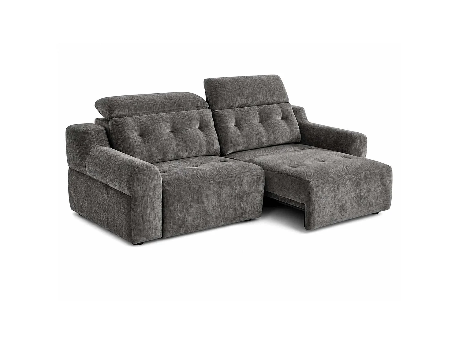 Harrington Charcoal Electric Sofa Bed Chenille Adjustable Headrests