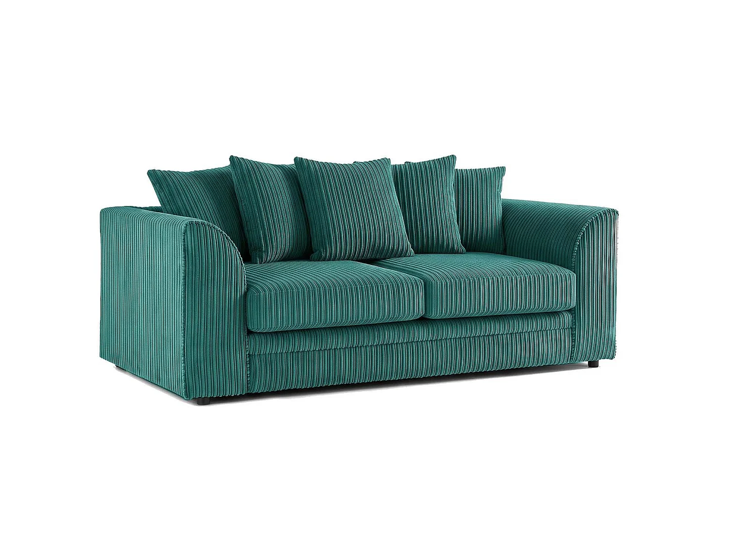 Luxor 3 Seater Sofa Scatter Back Fabric Jumbo Cord Teal