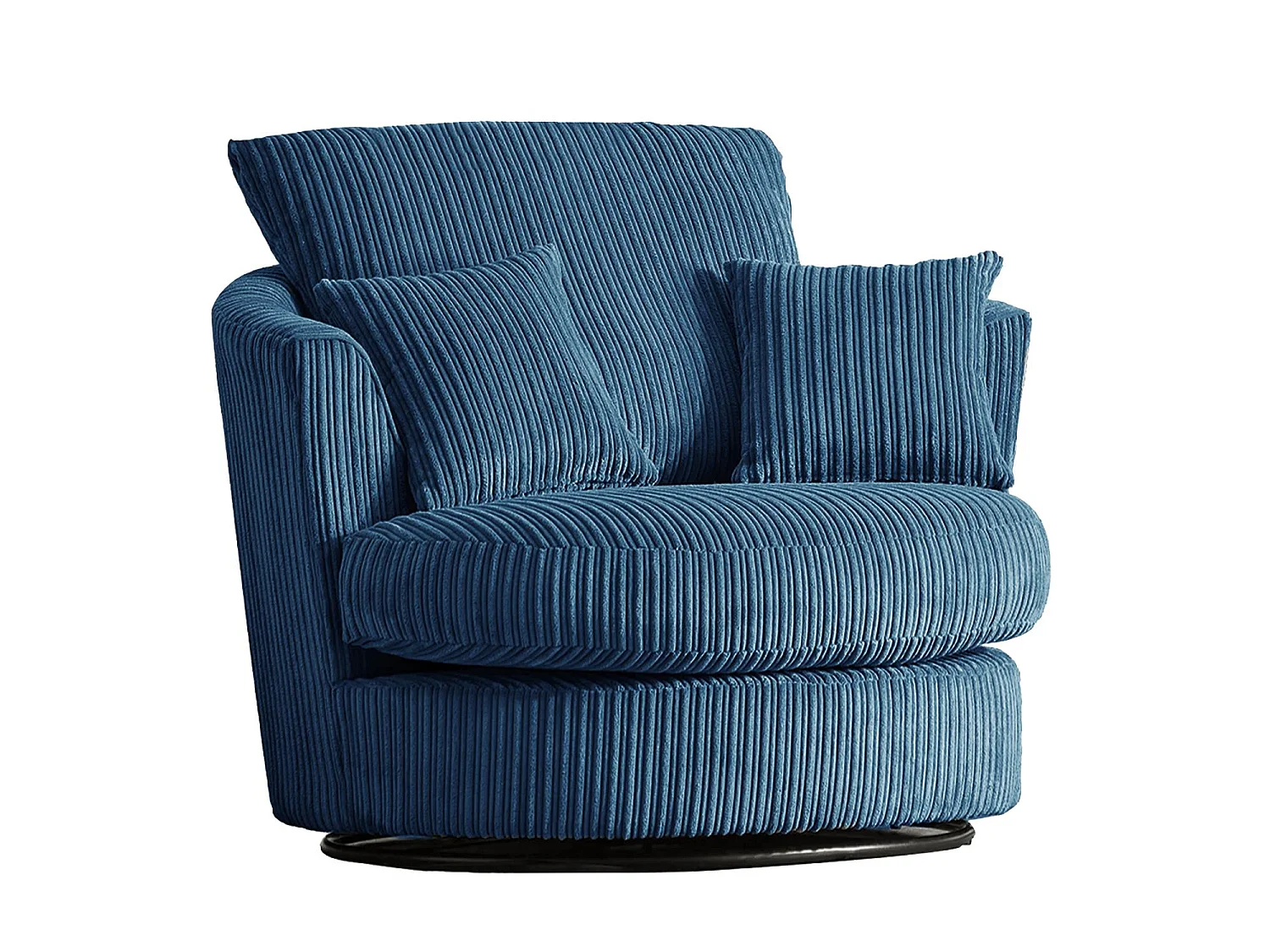 Luxor Marine Blue Cord Single Seater Rotating Swivel Chair