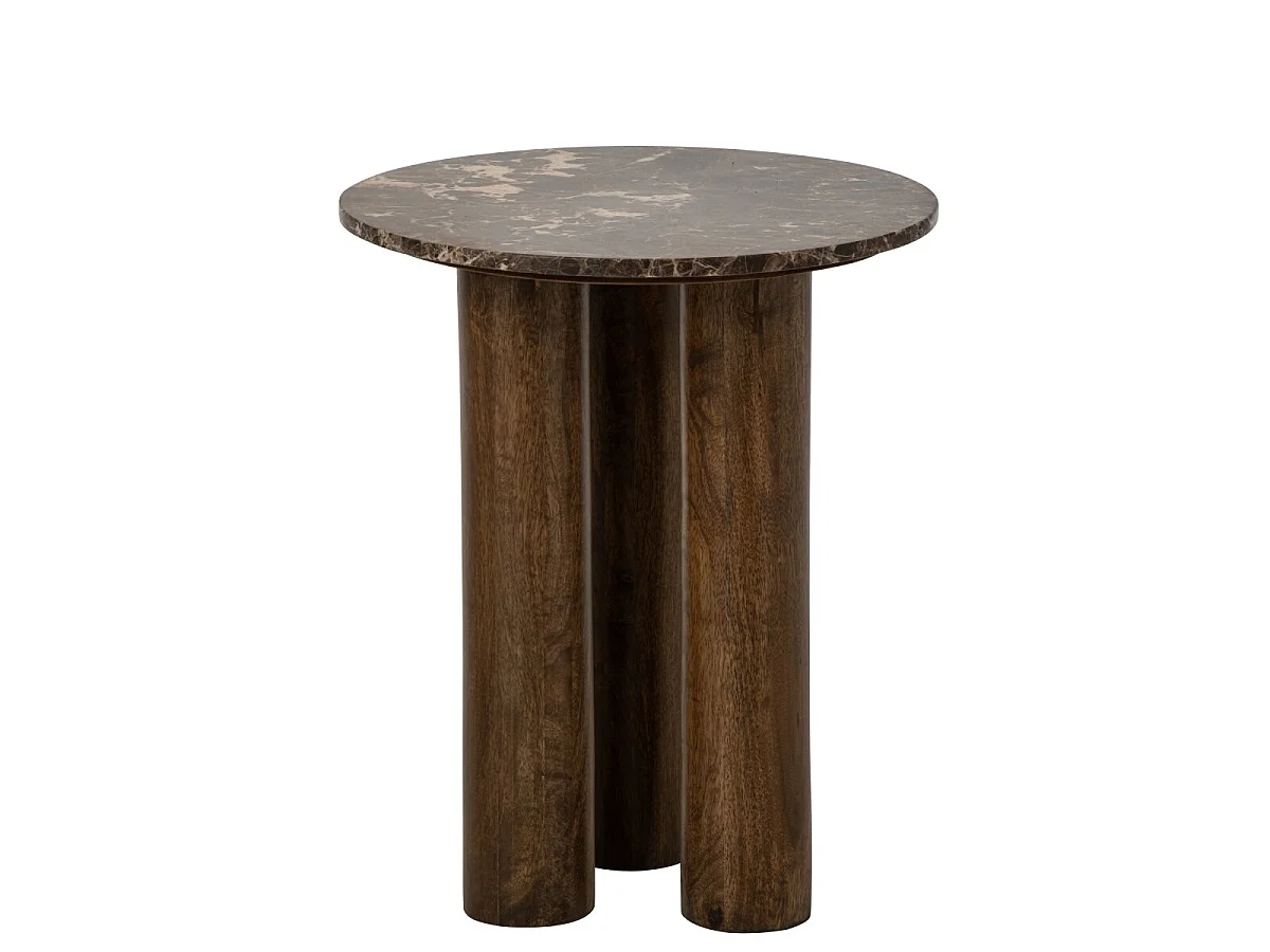 Table d'Appoint en Marbre "Isaak" 60cm Marron