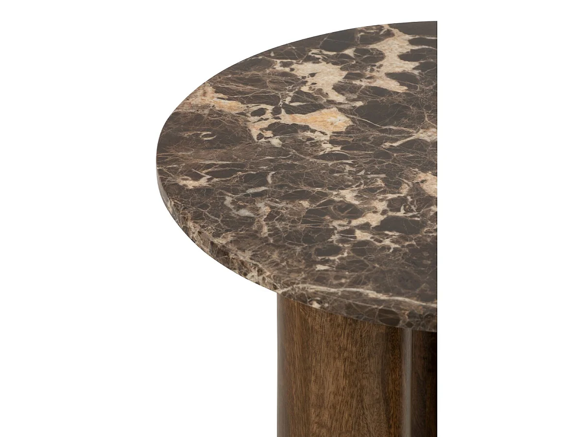 Table d'Appoint en Marbre "Isaak" 60cm Marron