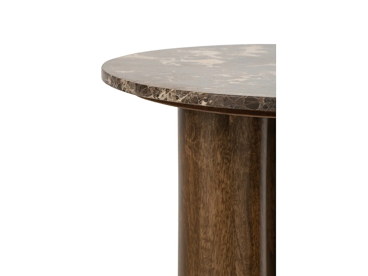 Table d'Appoint en Marbre "Isaak" 60cm Marron