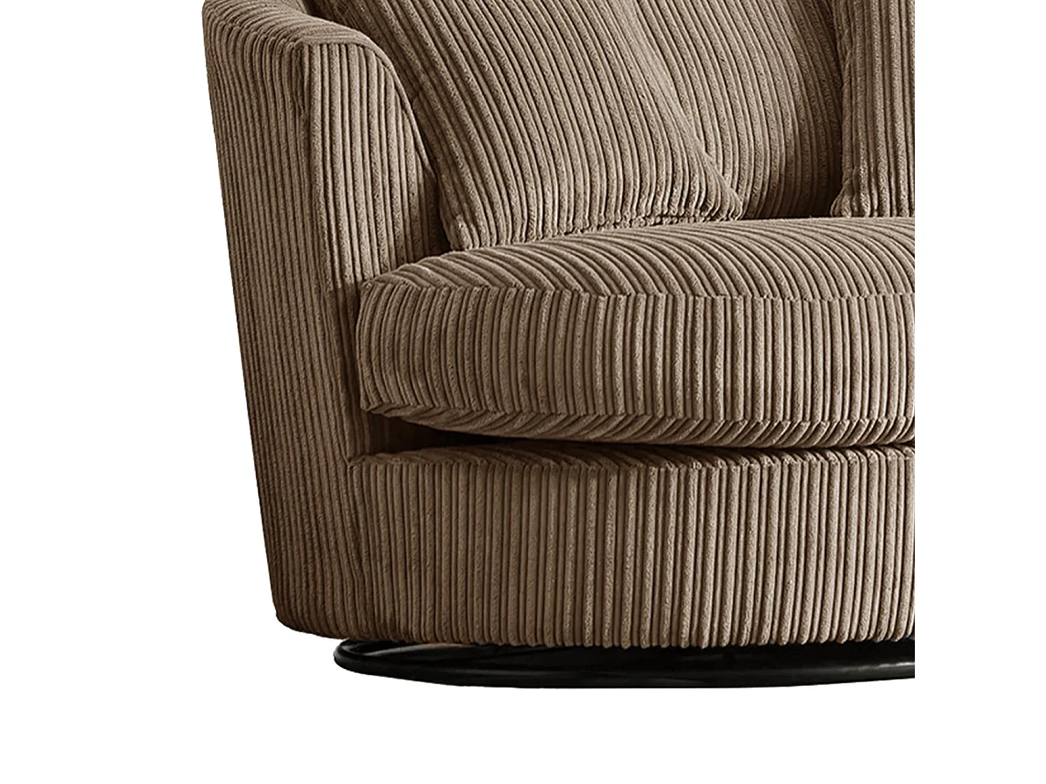 Luxor Coffee Cord Single Seater Rotating Swivel Chair Living Room