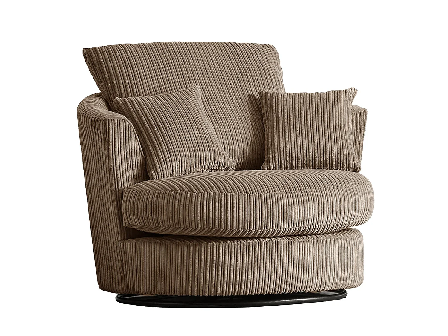 Luxor Coffee Cord Single Seater Rotating Swivel Chair Living Room