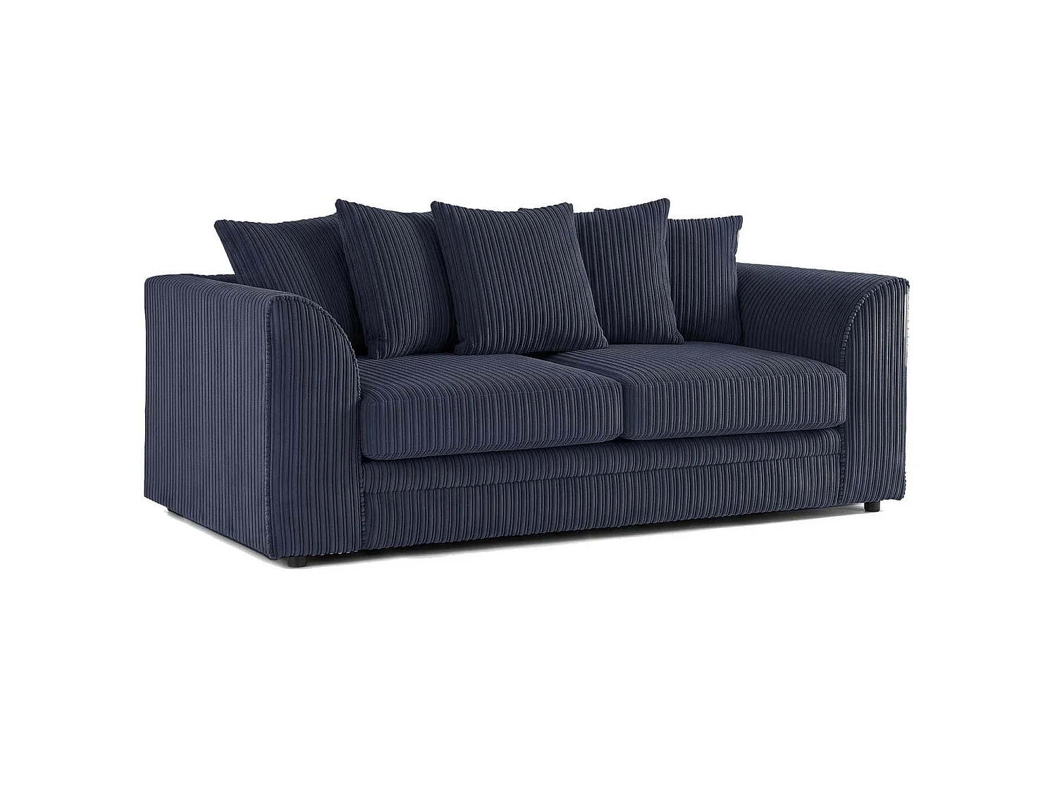 Luxor 3 Seater Sofa Scatter Back Fabric Jumbo Cord Navy Blue