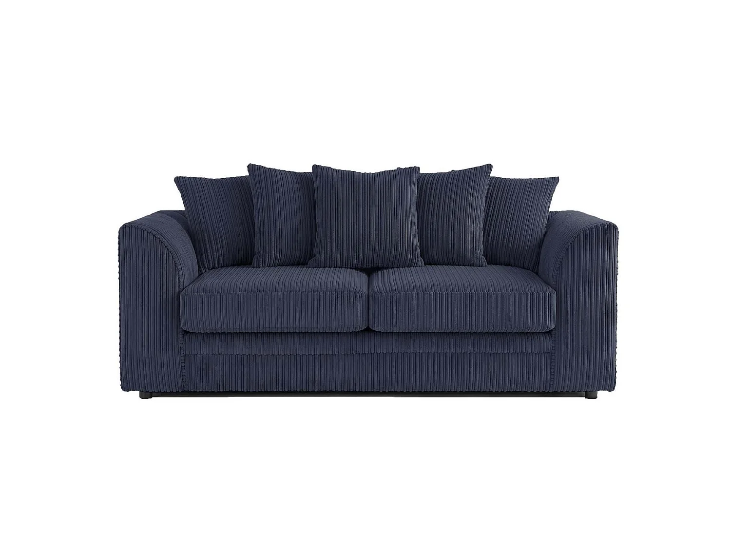 Luxor 3 Seater Sofa Scatter Back Fabric Jumbo Cord Navy Blue