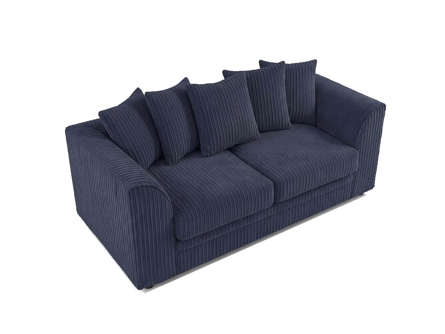 Luxor 3 Seater Sofa Scatter Back Fabric Jumbo Cord Navy Blue