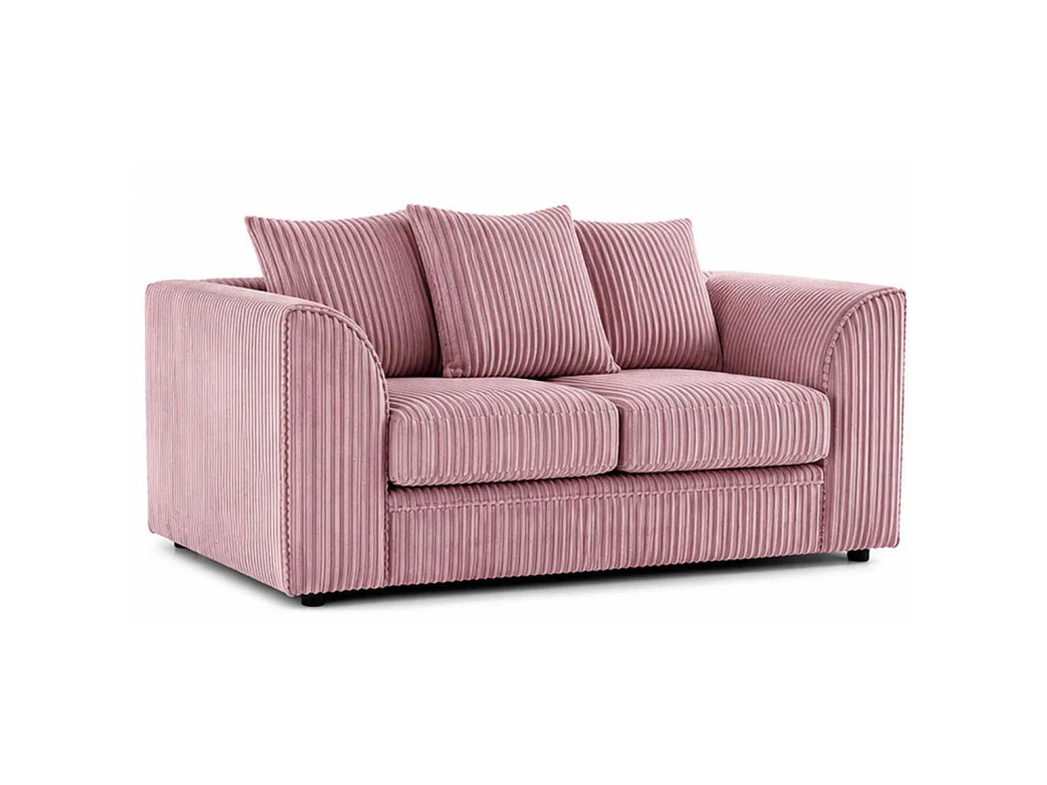 Luxor 2 Seater Sofa Scatter Back Fabric Jumbo Cord Pink