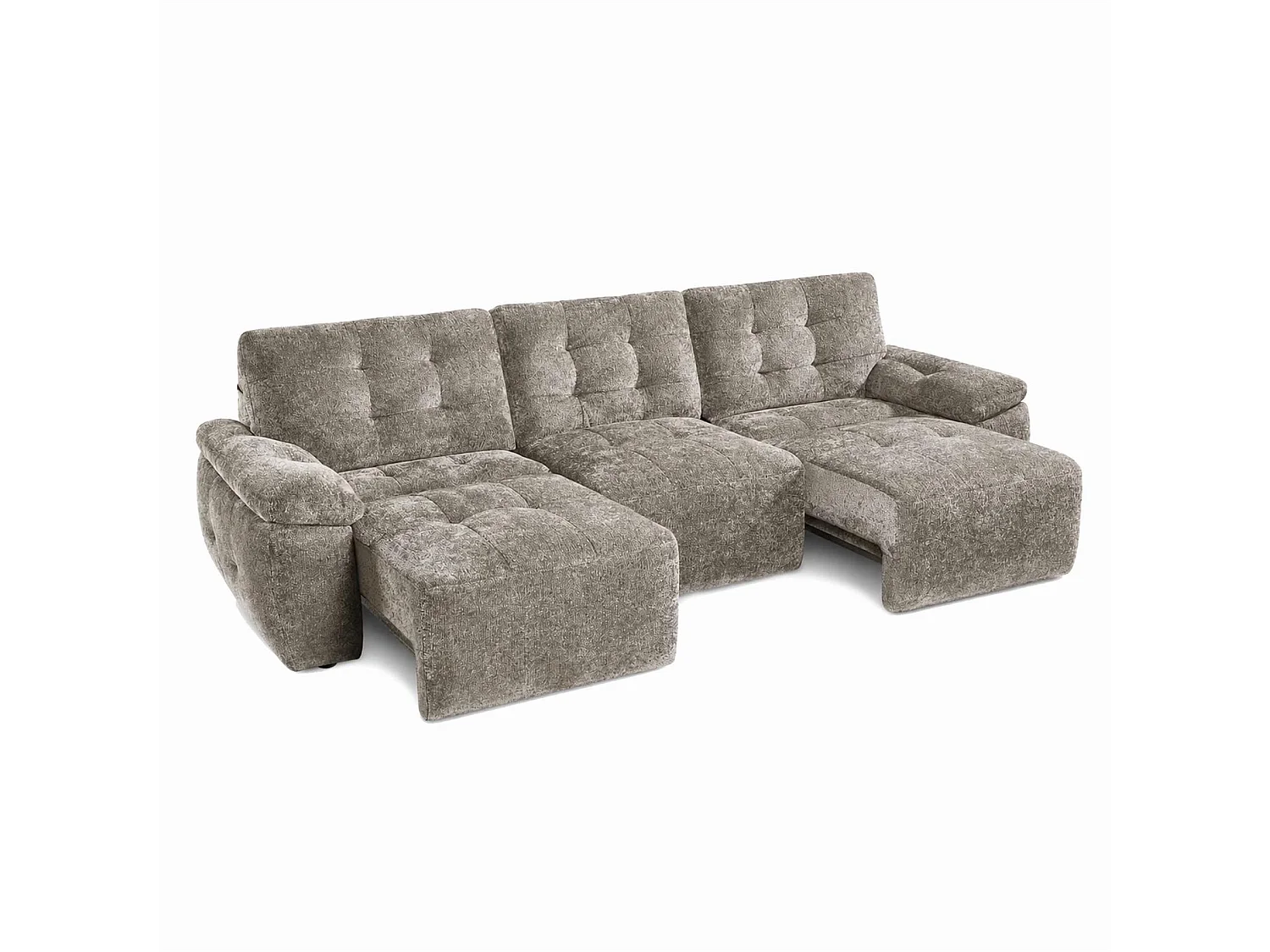 Drayton Mushroom Electric Sofa Bed 3 Seater with Power Sliding Seats