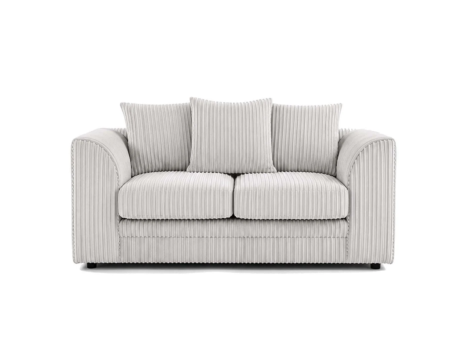 Luxor 2 Seater Sofa Scatter Back Fabric Jumbo Cord Silver