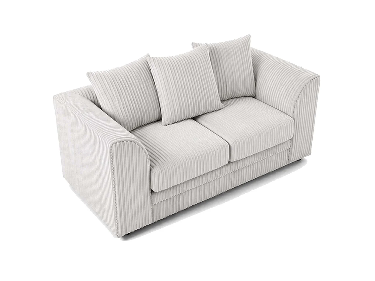 Luxor 2 Seater Sofa Scatter Back Fabric Jumbo Cord Silver