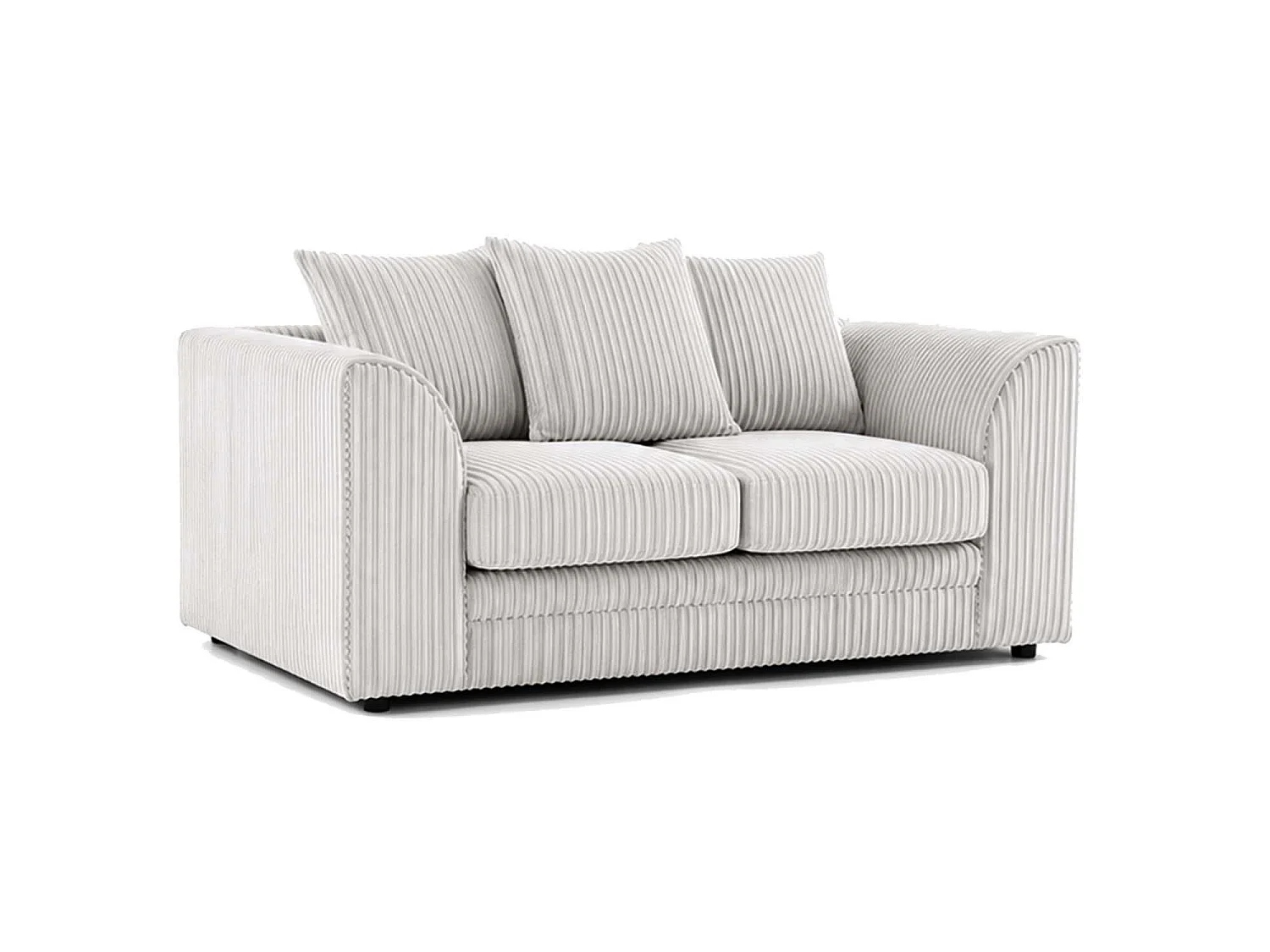 Luxor 2 Seater Sofa Scatter Back Fabric Jumbo Cord Silver
