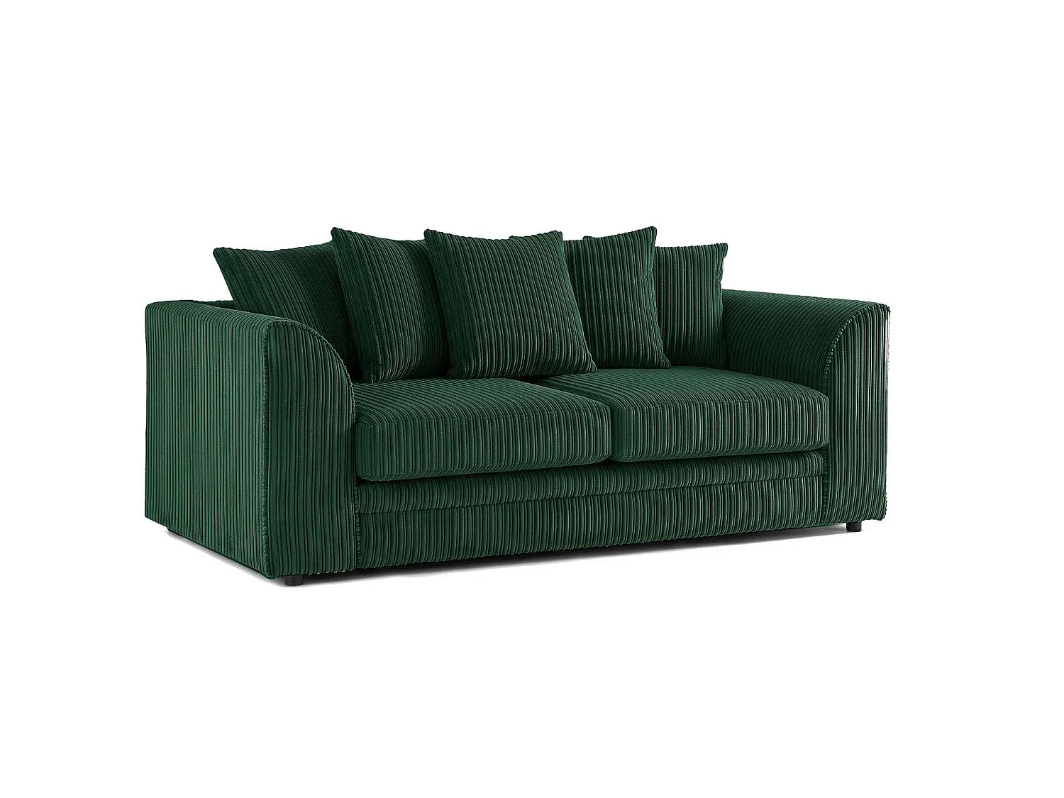 Luxor 3 Seater Sofa Scatter Back Fabric Jumbo Cord Green