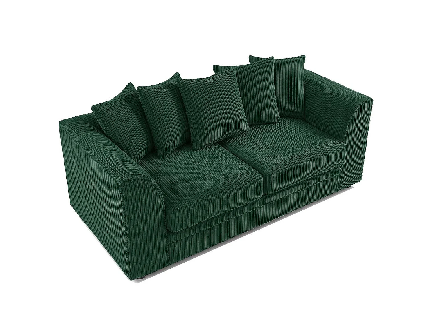Luxor 3 Seater Sofa Scatter Back Fabric Jumbo Cord Green