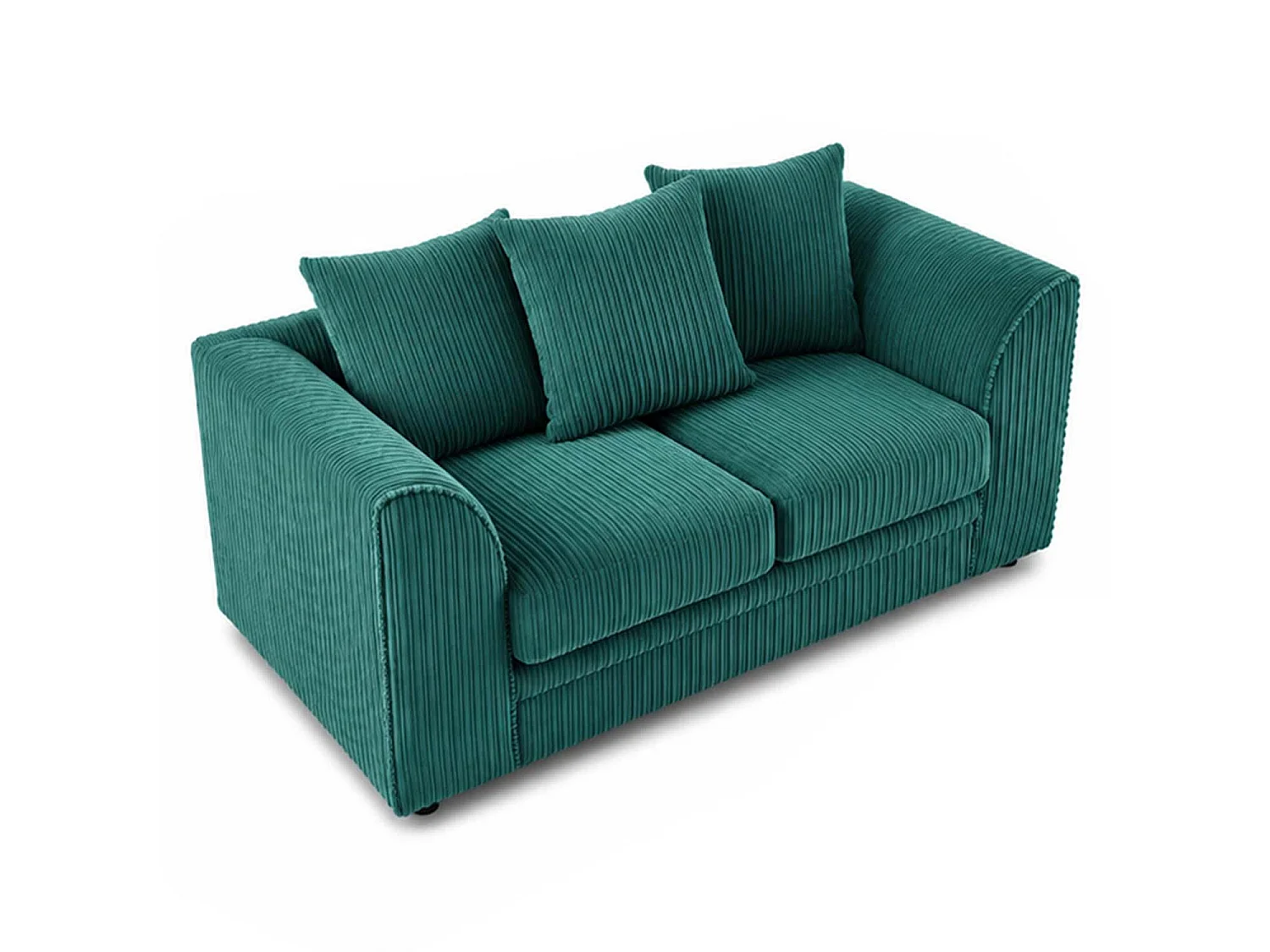 Luxor 2 Seater Sofa Scatter Back Fabric Jumbo Cord Teal