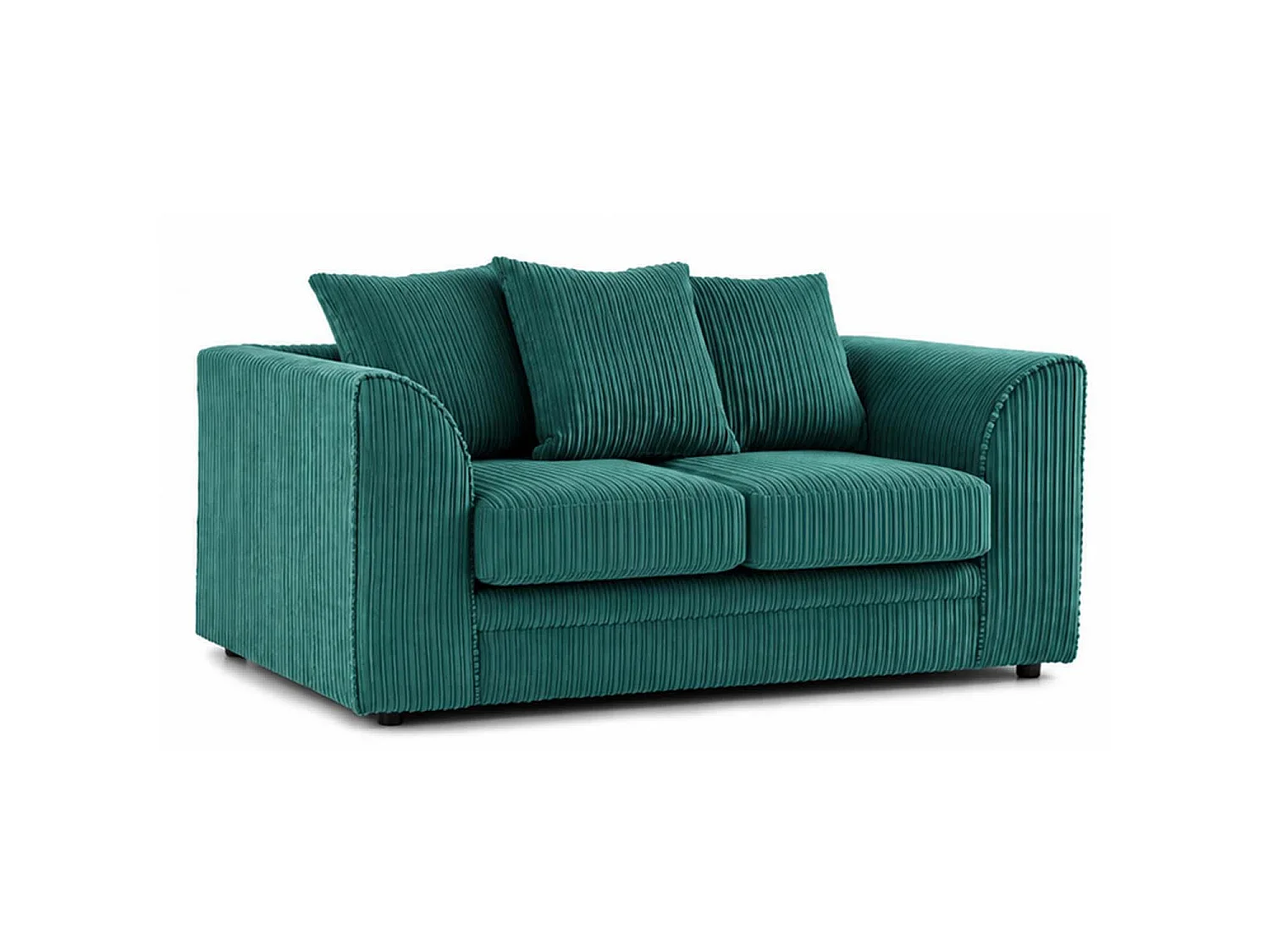 Luxor 2 Seater Sofa Scatter Back Fabric Jumbo Cord Teal