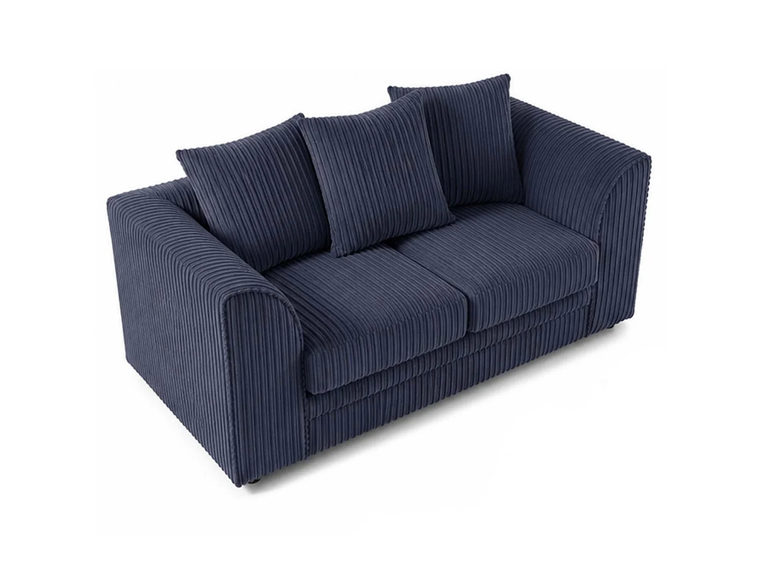 Luxor 2 Seater Sofa Scatter Back Fabric Jumbo Cord Navy Blue