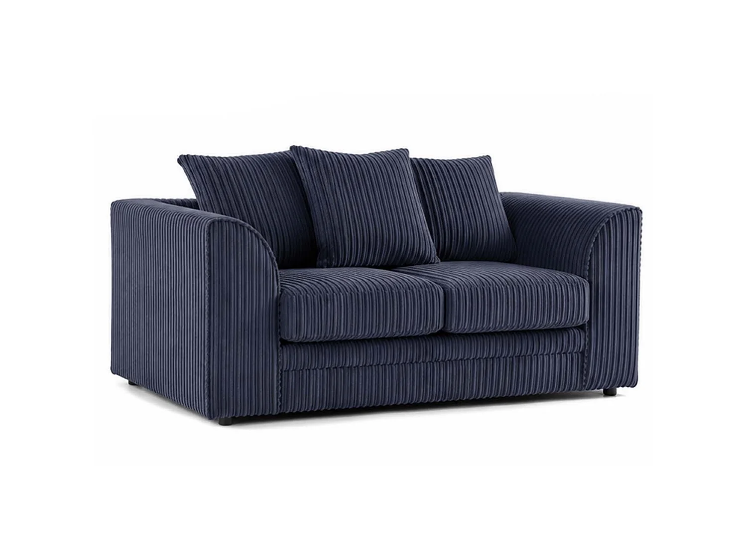 Luxor 2 Seater Sofa Scatter Back Fabric Jumbo Cord Navy Blue